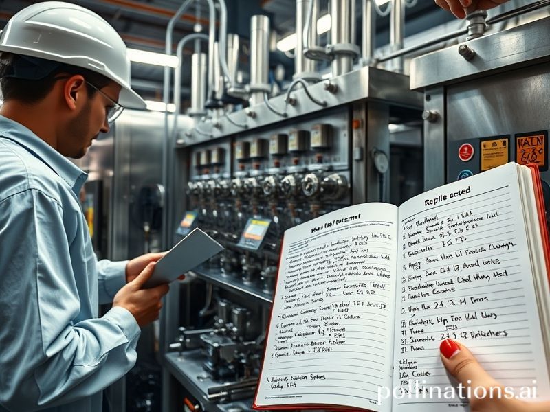 蘋果飲料生產(chǎn)線故障維修與零件更換記錄場景