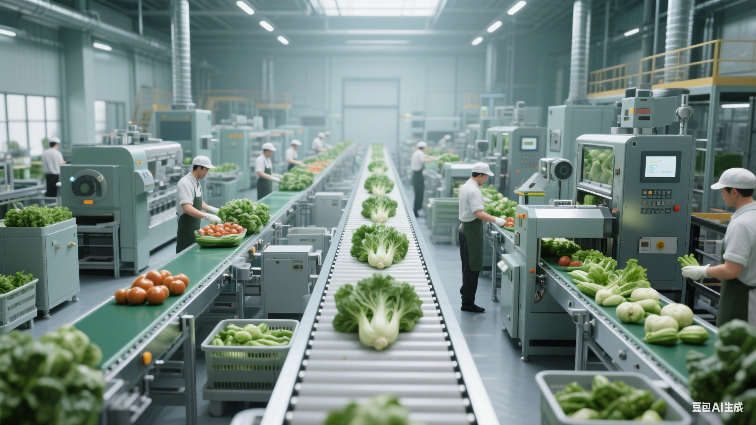 預制蔬菜加工流水線中的生產(chǎn)線是什么樣子？