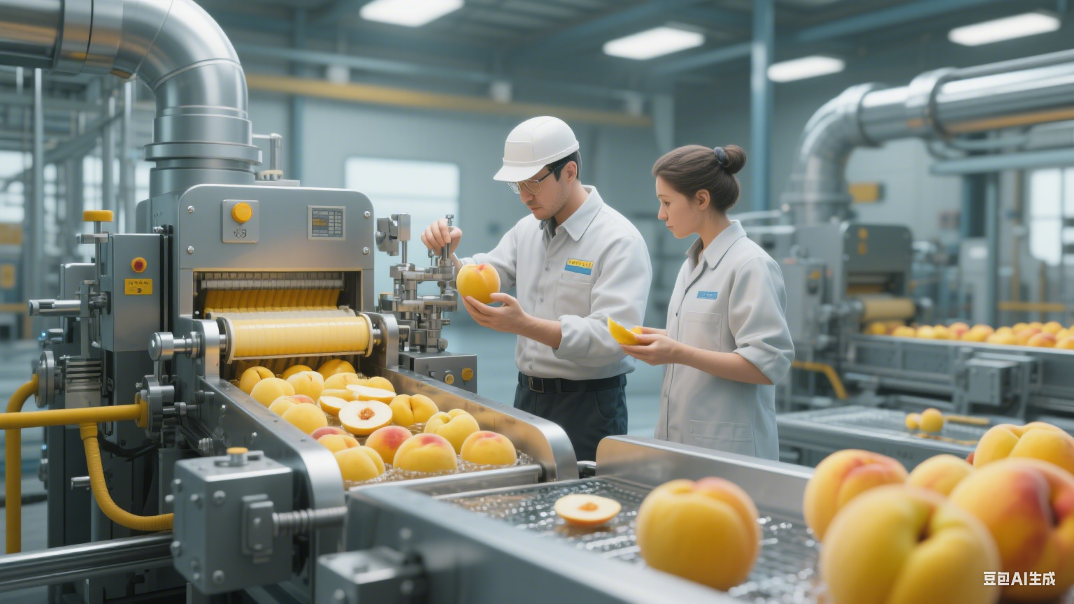 阜城漫河鎮(zhèn)預(yù)制果蔬黃桃生產(chǎn)線：從田園鮮桃到預(yù)制水果的全流程?(圖8)