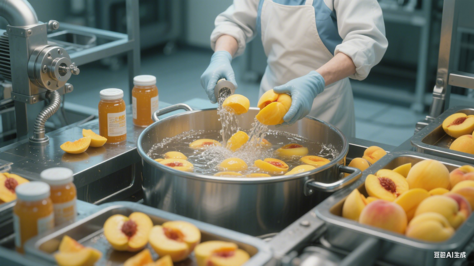 阜城漫河鎮(zhèn)預(yù)制果蔬黃桃生產(chǎn)線：從田園鮮桃到預(yù)制水果的全流程?(圖9)