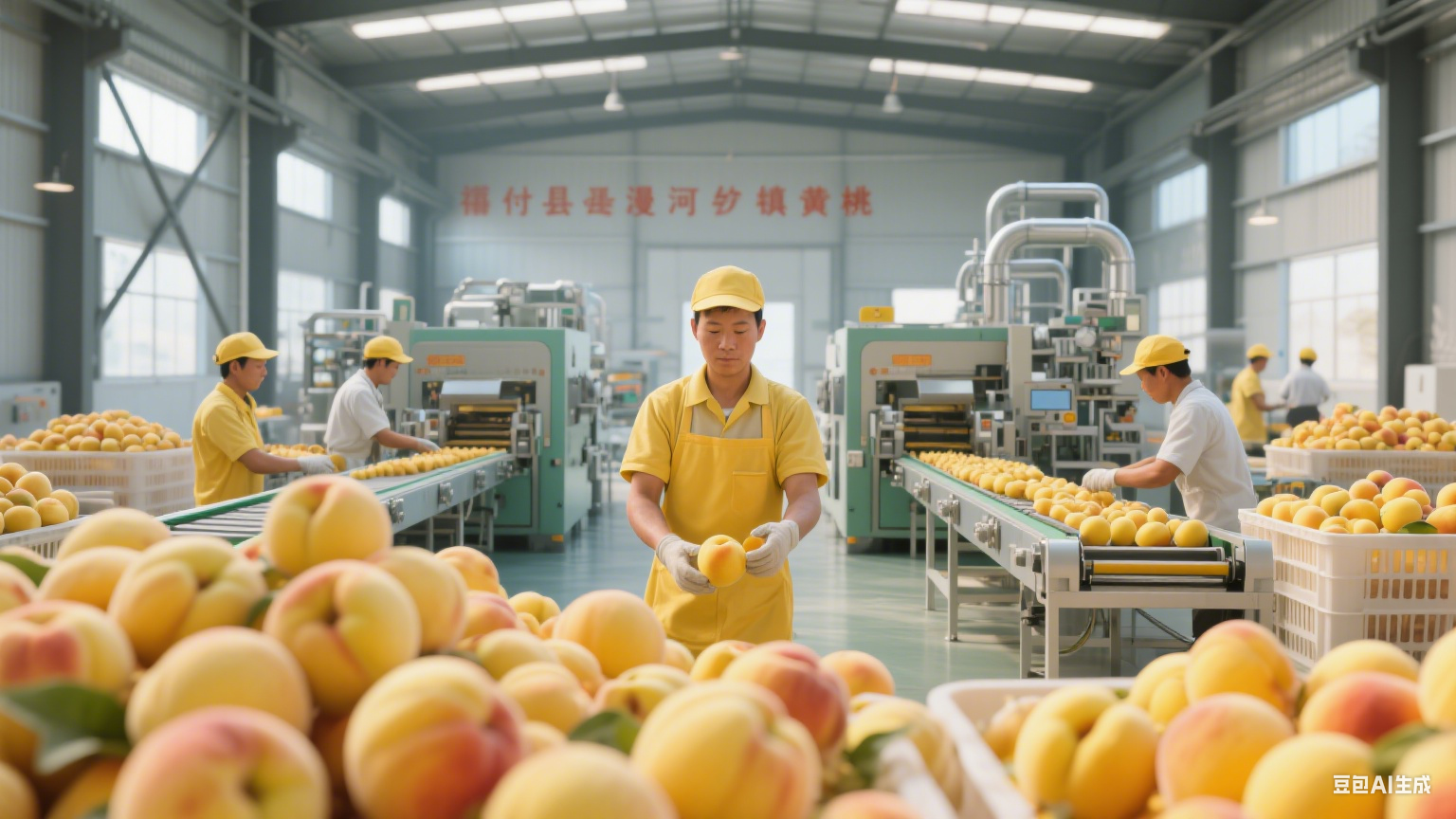 阜城漫河鎮(zhèn)預(yù)制果蔬黃桃生產(chǎn)線：從田園鮮桃到預(yù)制水果的全流程?(圖1)