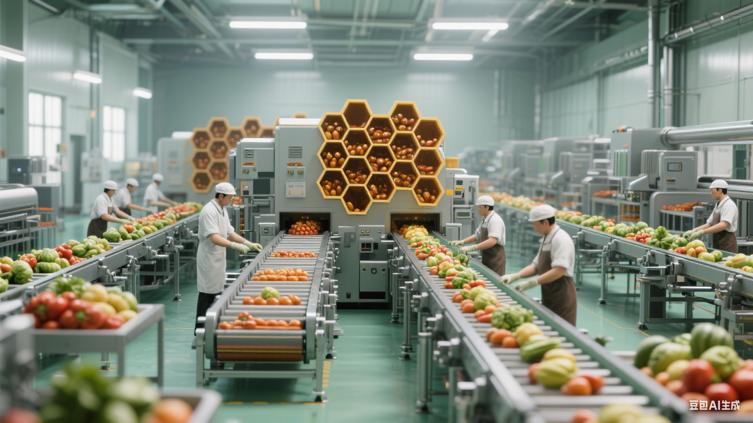 諸城的蜂窩鹵煮生產(chǎn)線在果蔬加工中起到的作用是什么？(圖24)