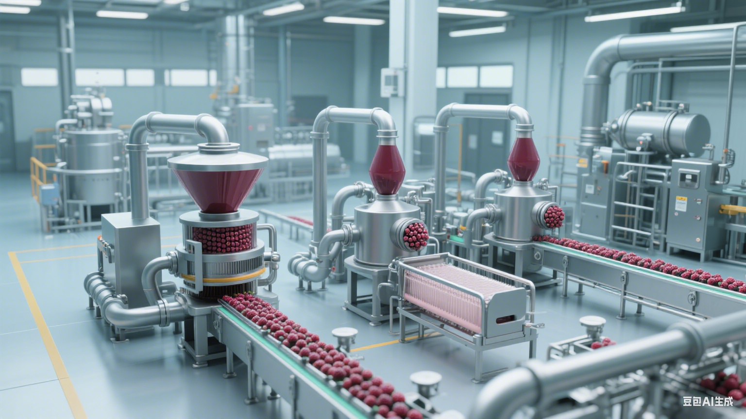 藍(lán)莓樹莓草莓加工生產(chǎn)線：濃縮汁與果醬加工工藝(圖3)