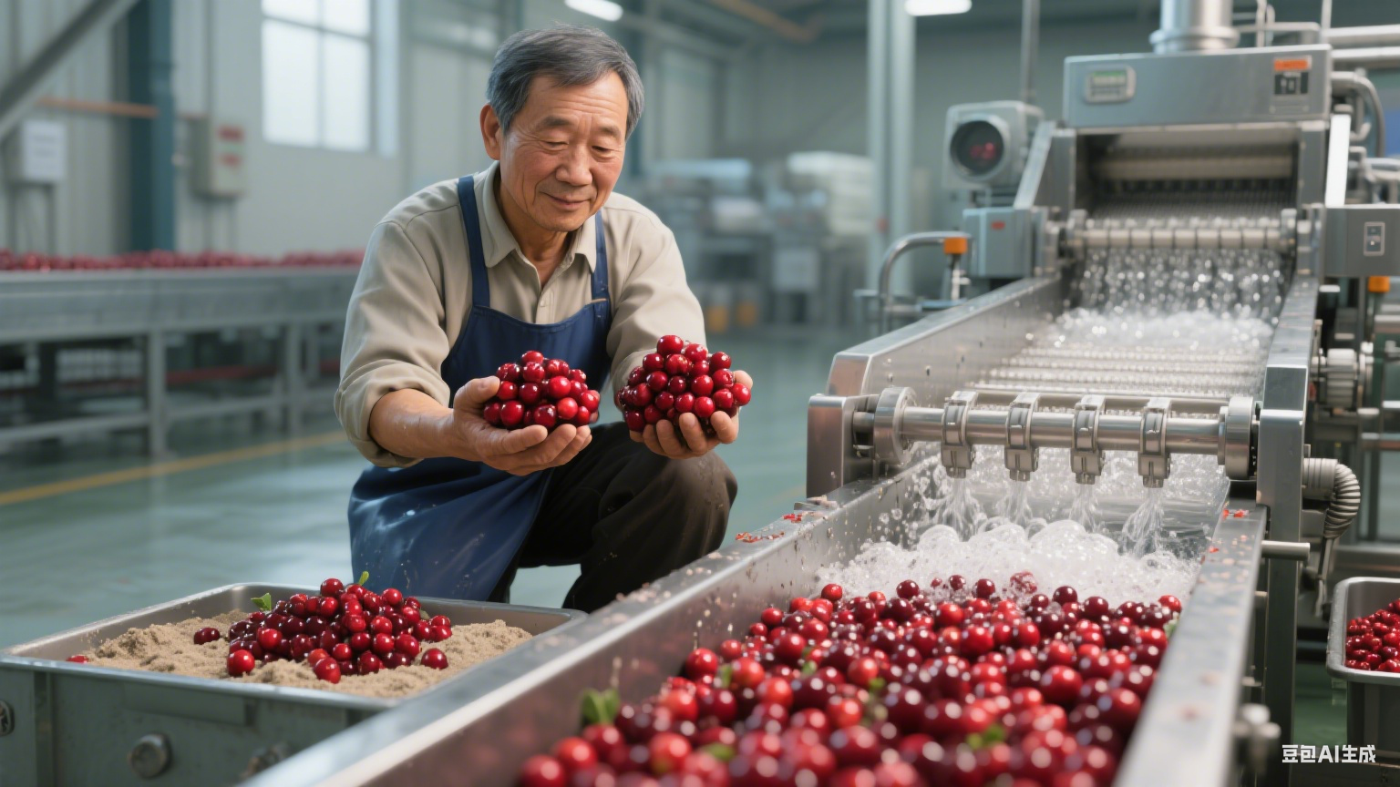 蔓越莓小紅果的 “泡泡 SPA”！連續(xù)式清洗機(jī)的清洗過(guò)程