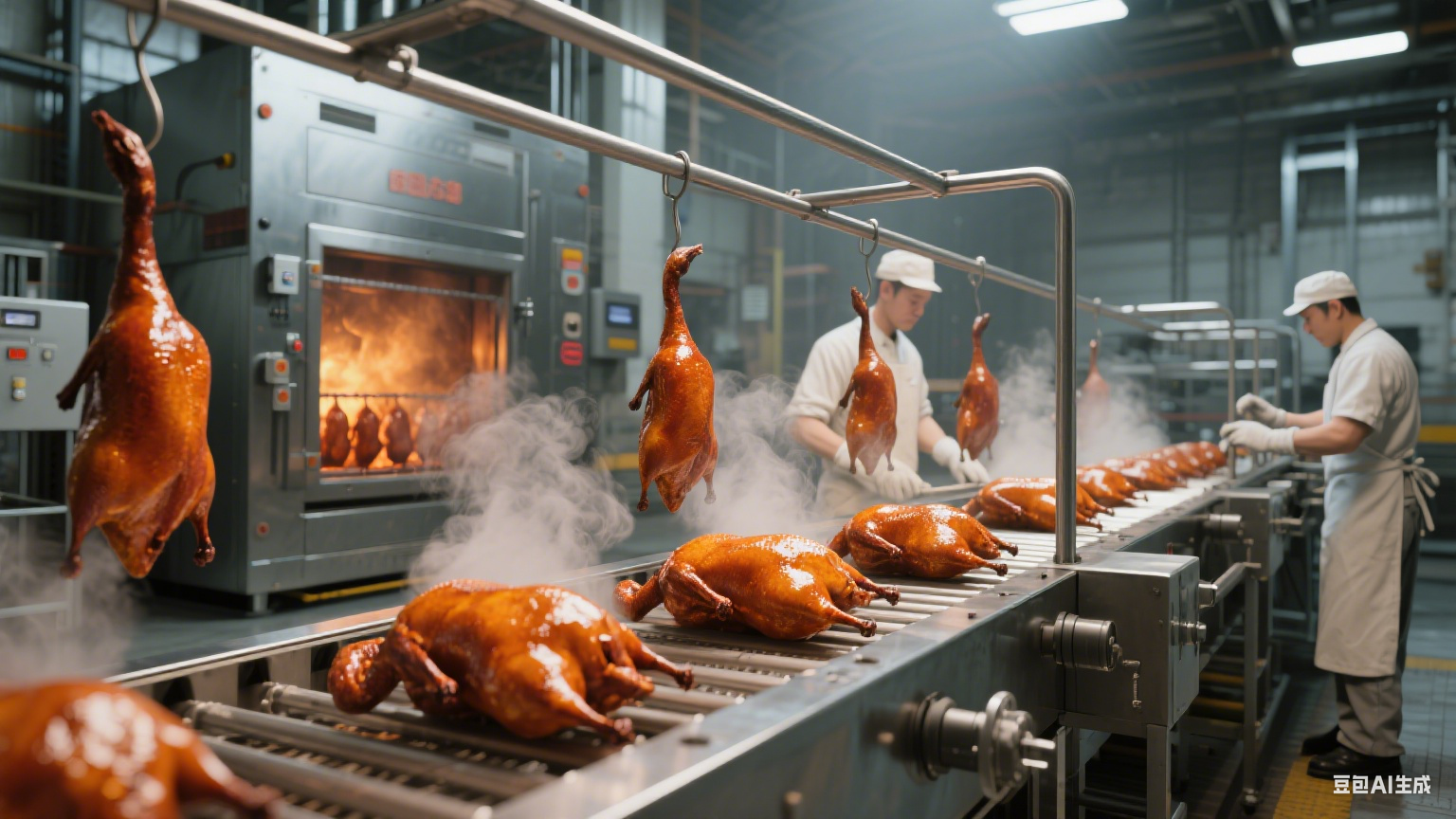 烤鴨煙熏爐生產(chǎn)線(xiàn)的神圣時(shí)刻？