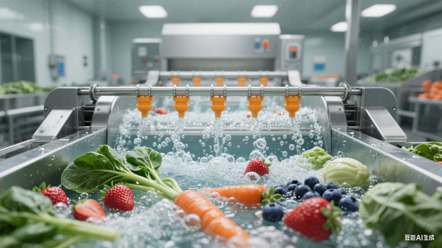 果蔬氣泡清洗機生產(chǎn)線：解構(gòu) “氣液協(xié)同 + 分階凈化” 的果蔬潔凈(圖1)