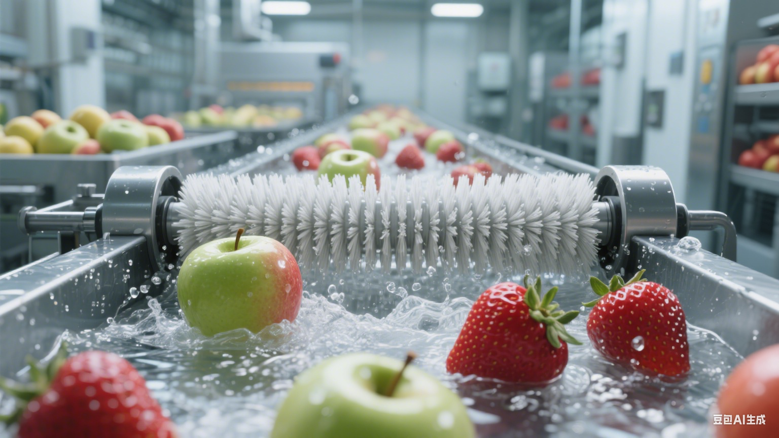 水果毛輥清洗機生產(chǎn)線：解構(gòu) “柔性毛刷 + 有效控力” 的果蔬表皮零損傷(圖1)