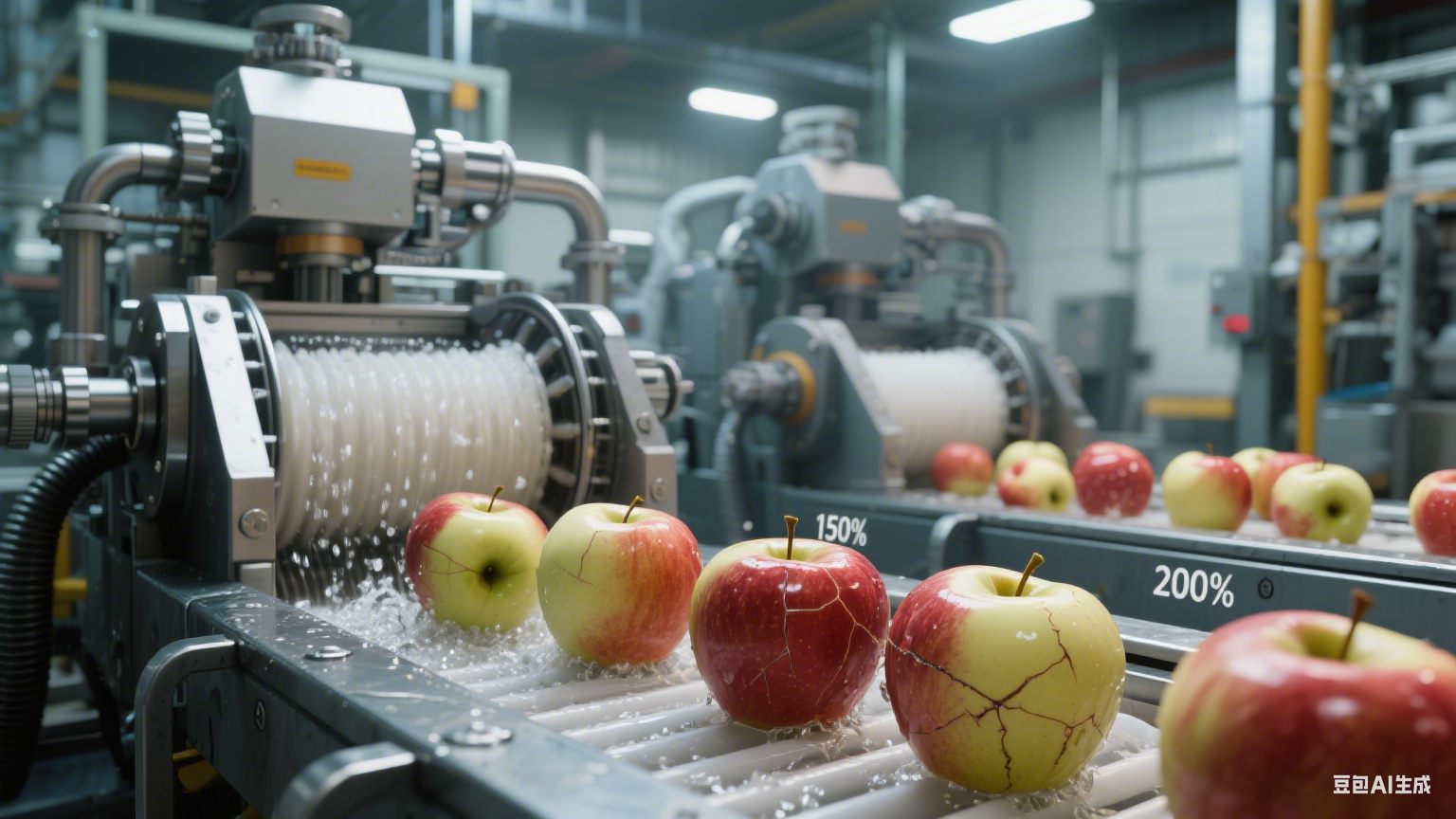 水果毛輥清洗機生產(chǎn)線：解構(gòu) “柔性毛刷 + 有效控力” 的果蔬表皮零損傷(圖4)