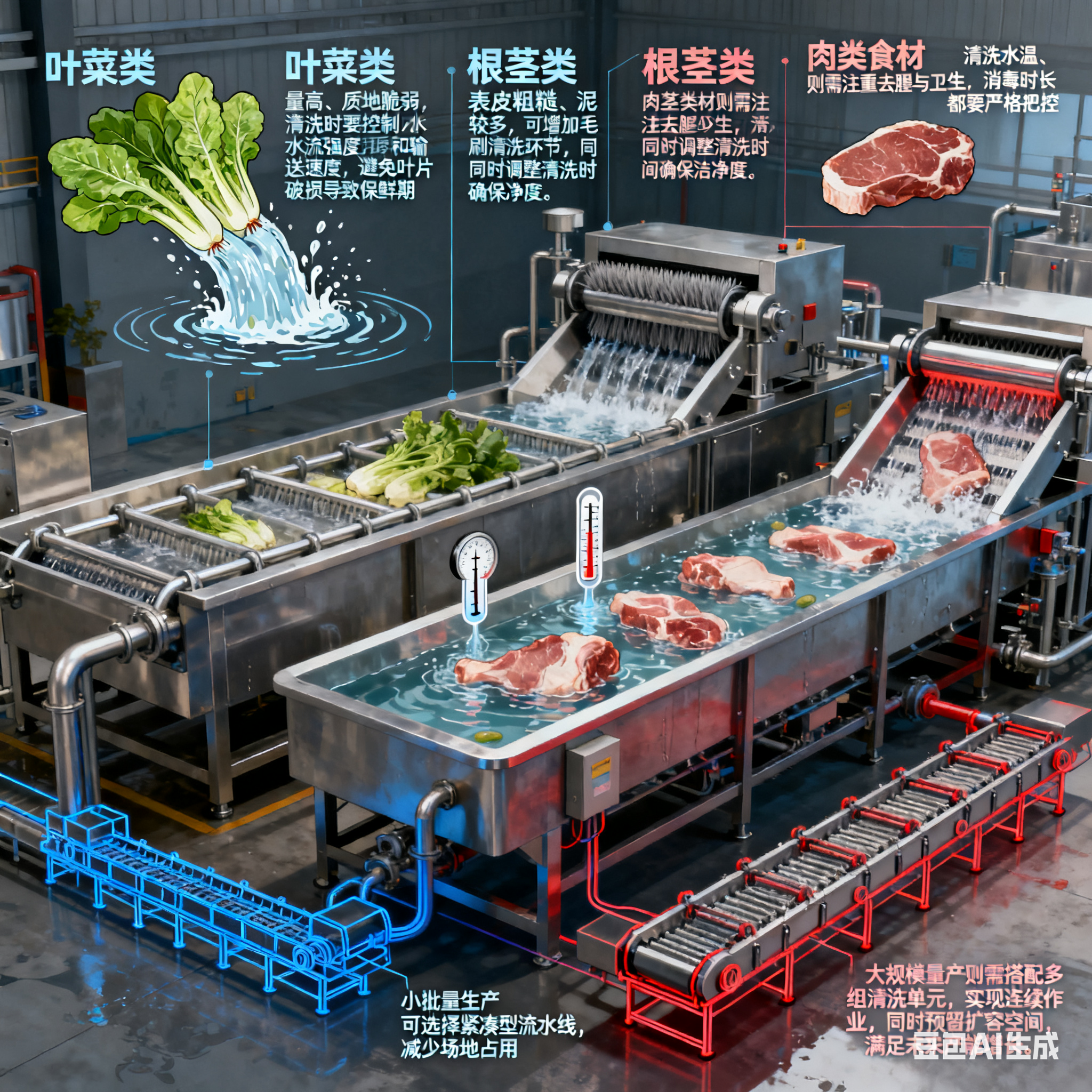 預(yù)制菜清洗流水線，怎樣適配多樣生產(chǎn)場(chǎng)景？(圖4)