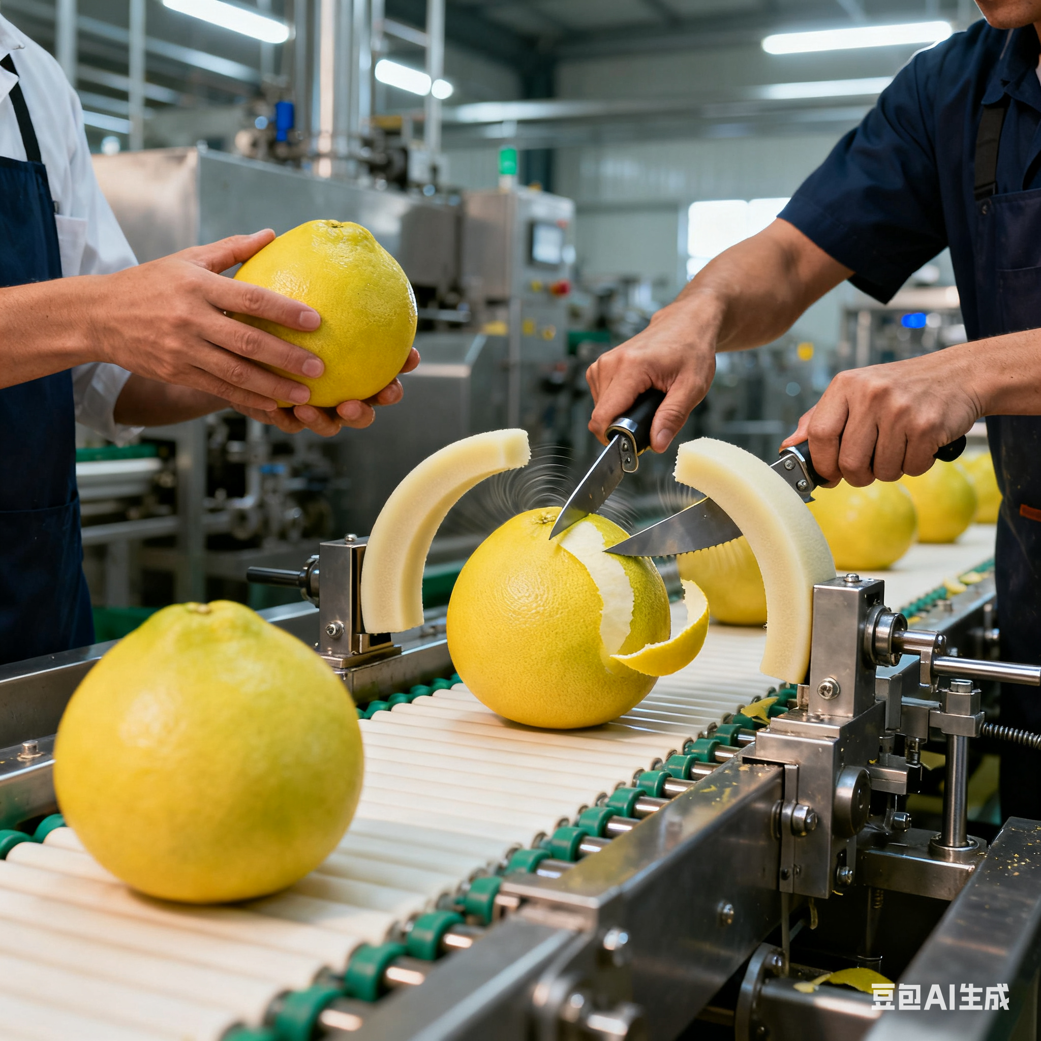 蜜柚西瓜雙頭去皮機生產(chǎn)線，好用嗎？(圖2)