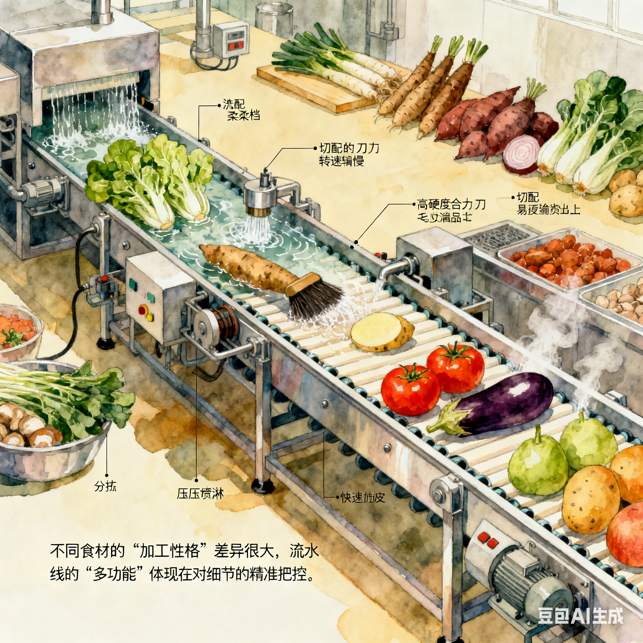 多功能凈菜加工設(shè)備流水線，如何兼顧多樣加工需求？(圖3)