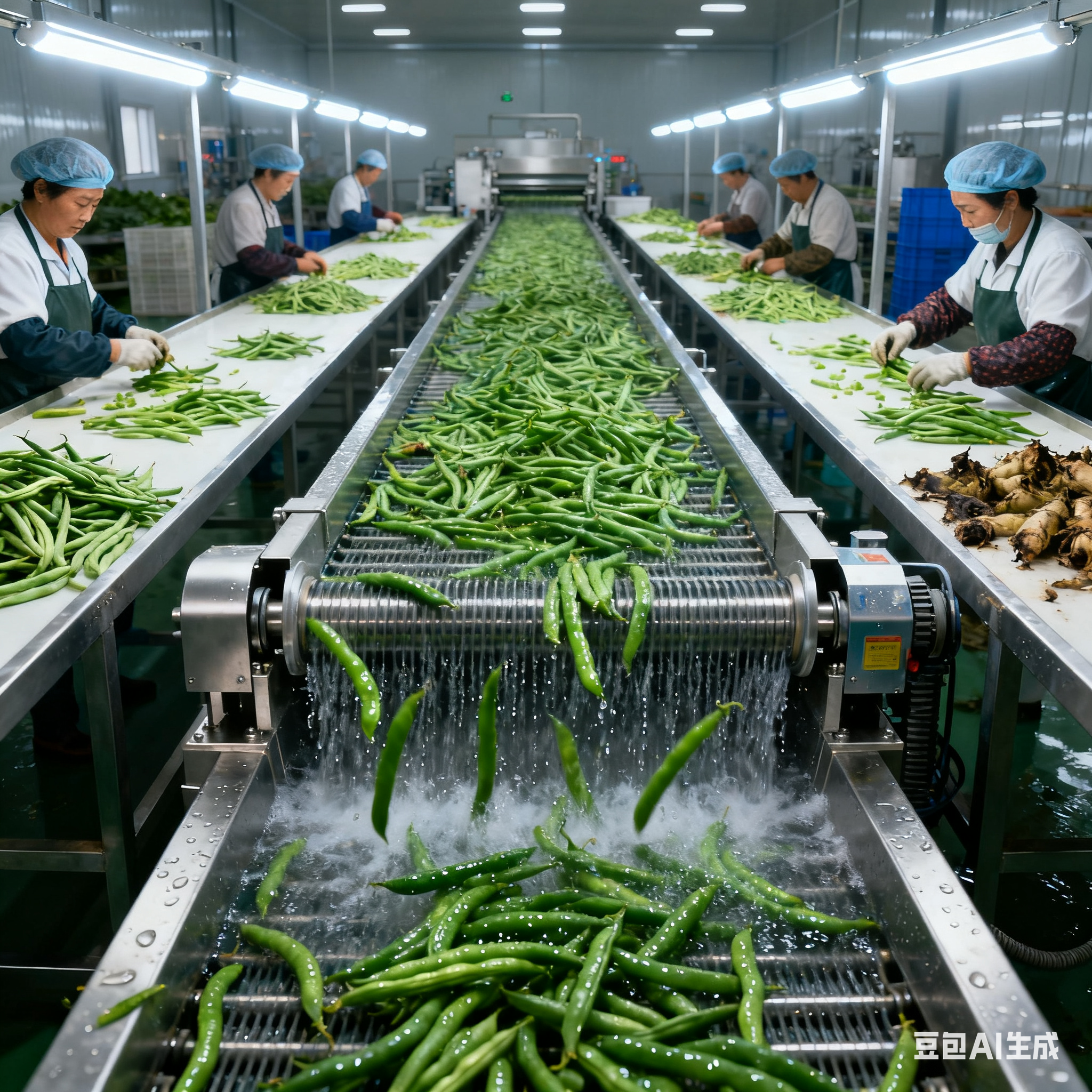 連續(xù)式豆角清洗機(jī)生產(chǎn)線，好用嗎？(圖3)