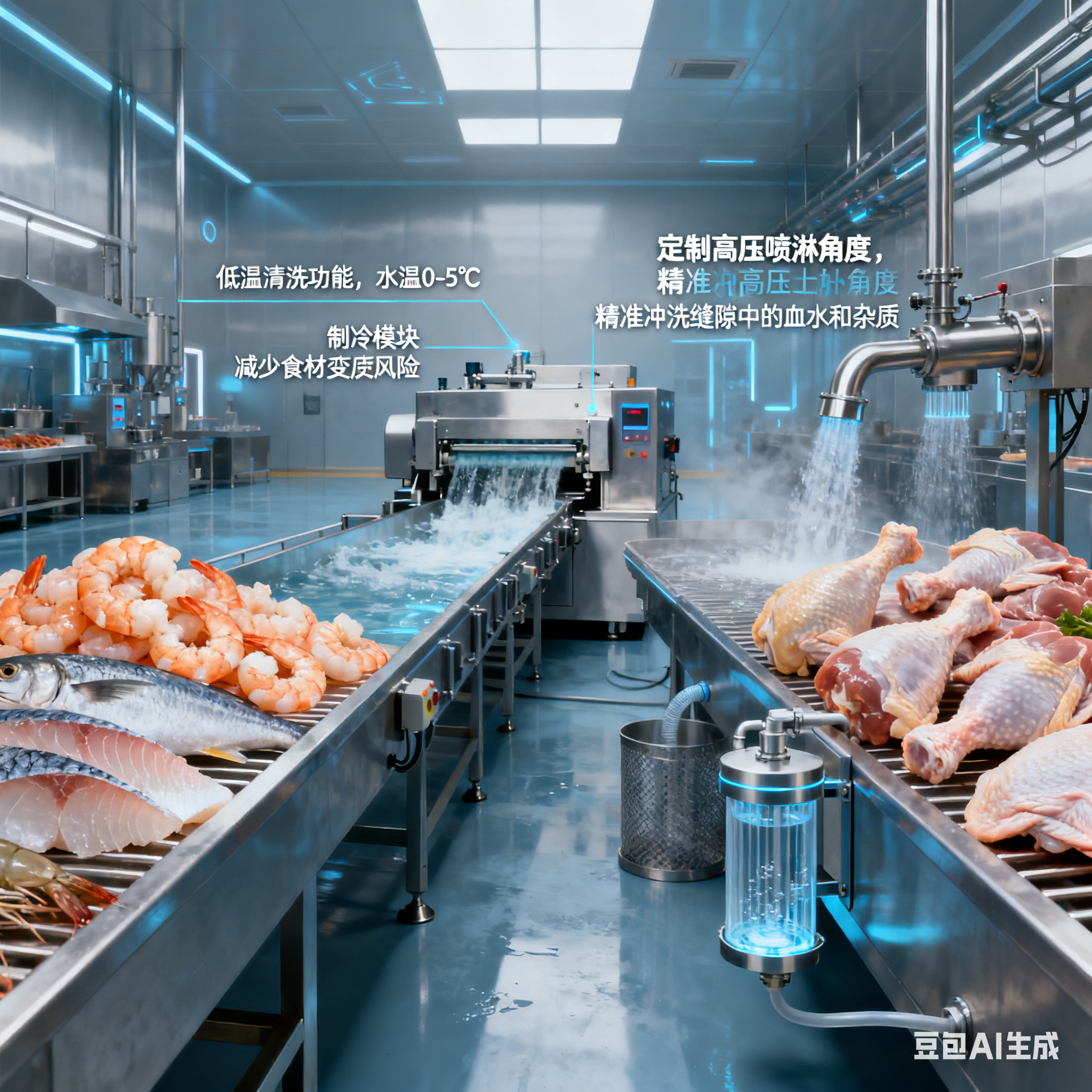 預(yù)制菜大型氣泡清洗線(xiàn)，支持定制嗎？(圖3)