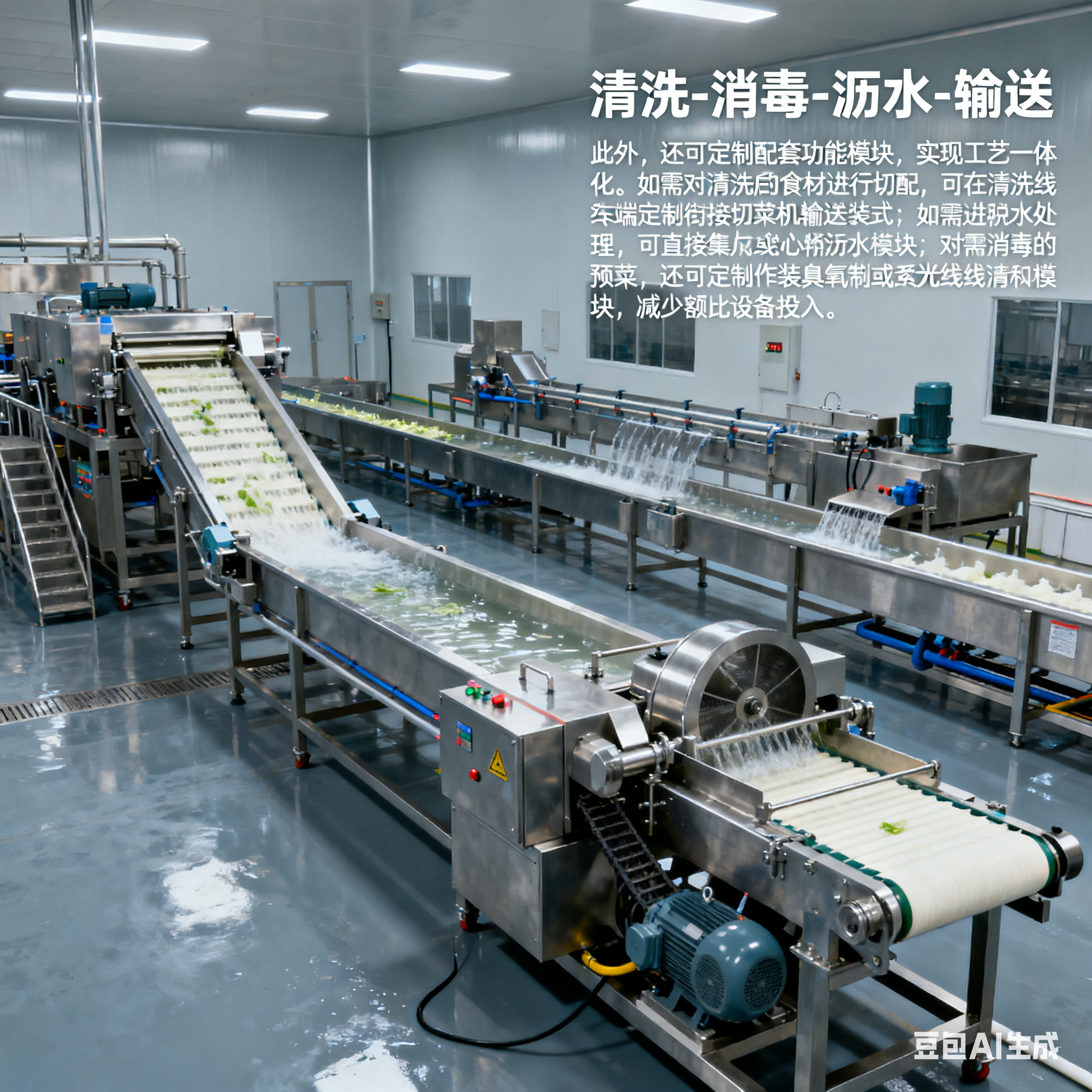 預(yù)制菜大型氣泡清洗線(xiàn)，支持定制嗎？(圖4)