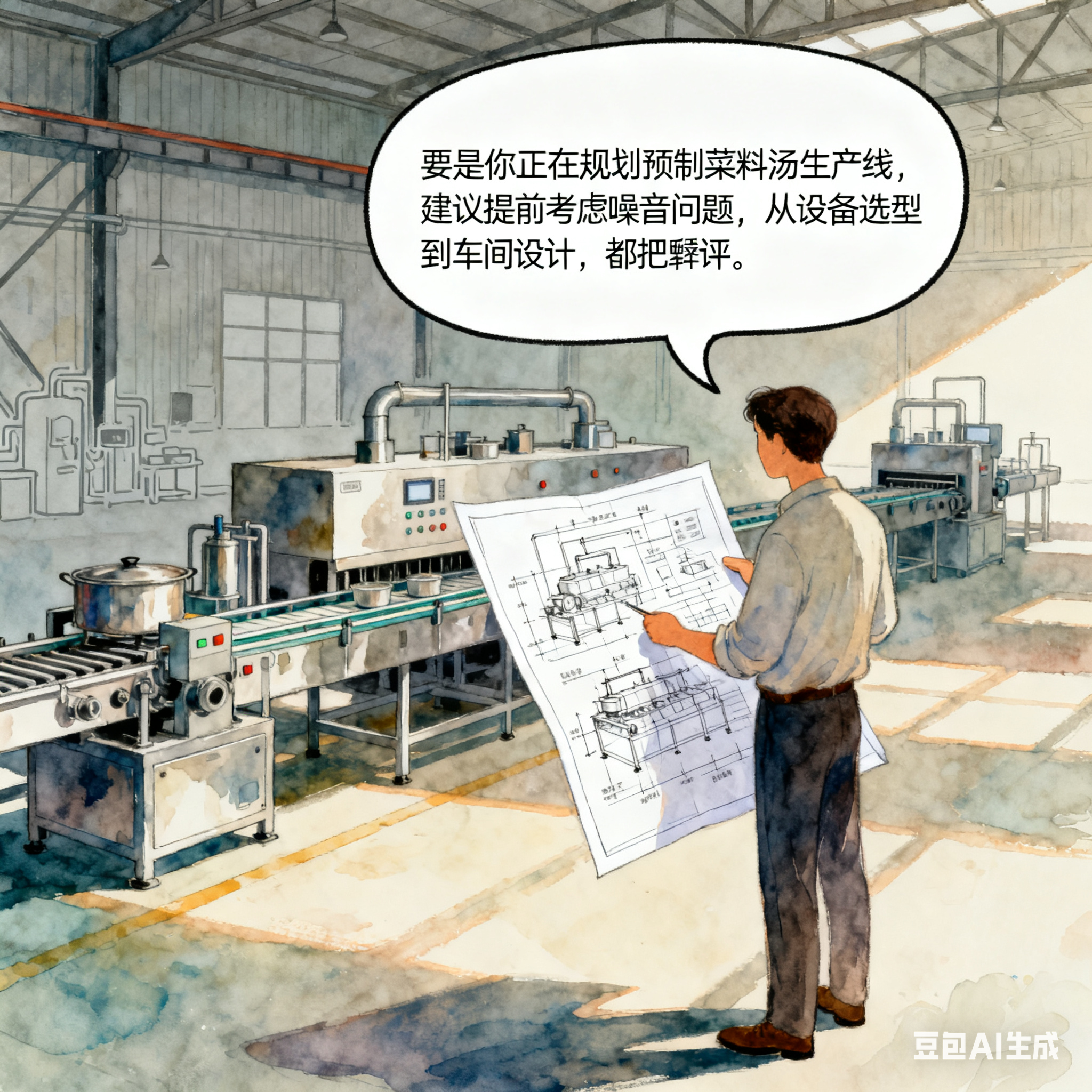 預(yù)制菜料湯生產(chǎn)線，噪音大嗎？(圖6)