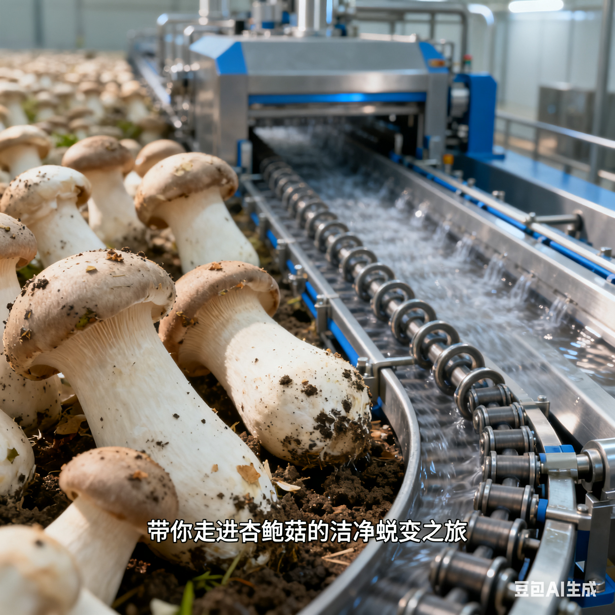 從菌菇到凈品，杏鮑菇清洗設(shè)備生產(chǎn)線如何運(yùn)作？(圖1)