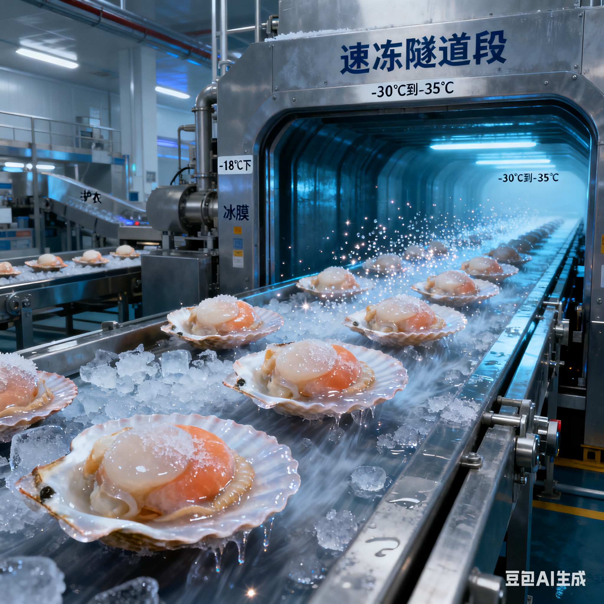 扇貝隧道式速凍機生產(chǎn)線的溫度是多少？(圖3)