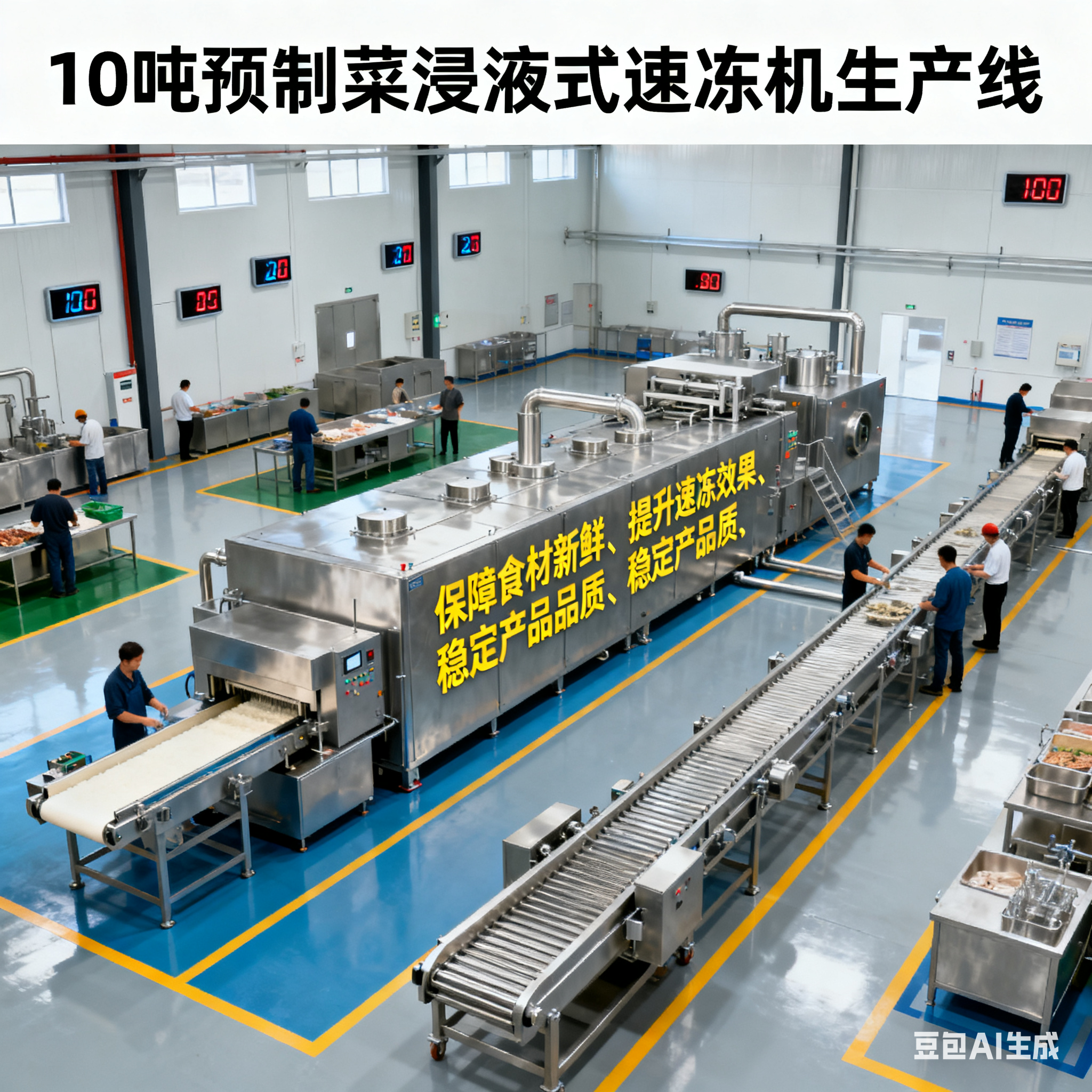 10 噸預(yù)制菜浸液式速凍線，室內(nèi)溫度多少？(圖6)