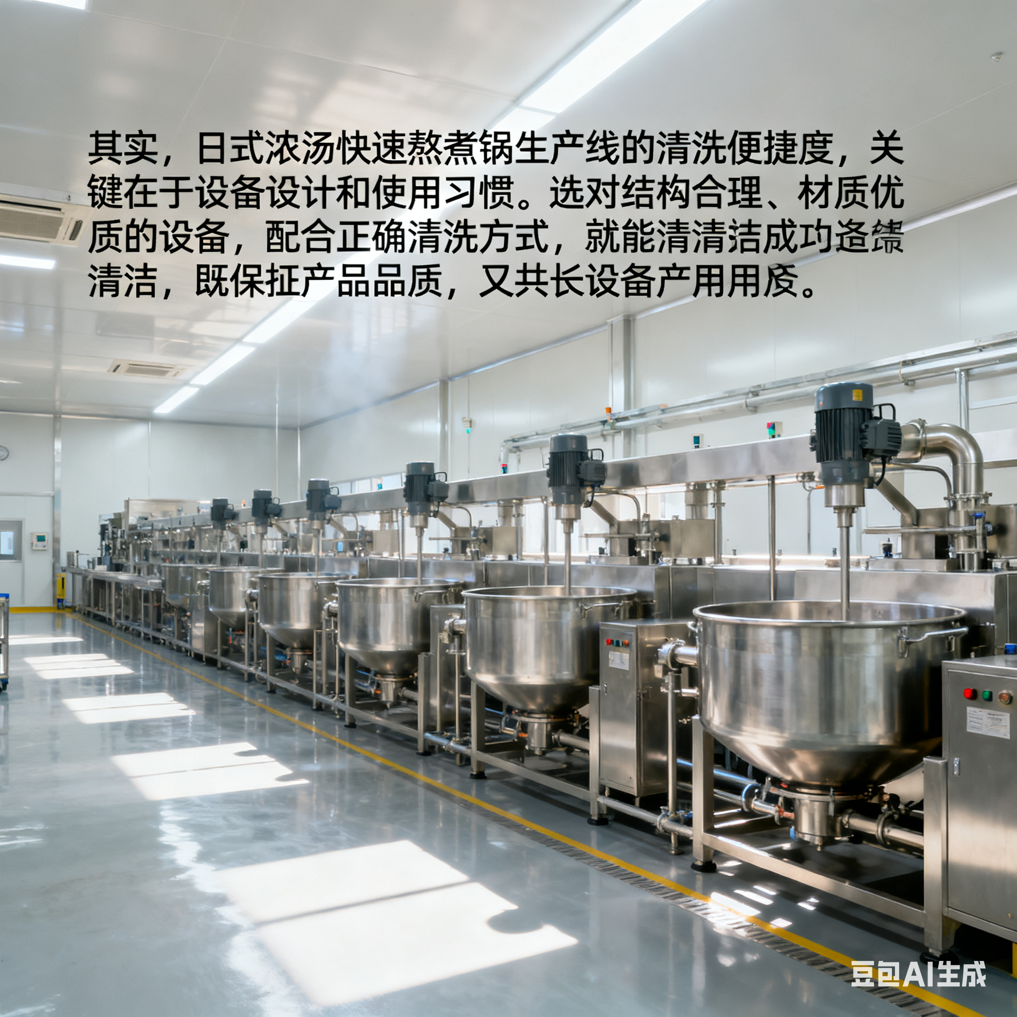 日式濃湯快速熬煮鍋生產(chǎn)線，清洗方便嗎？(圖6)