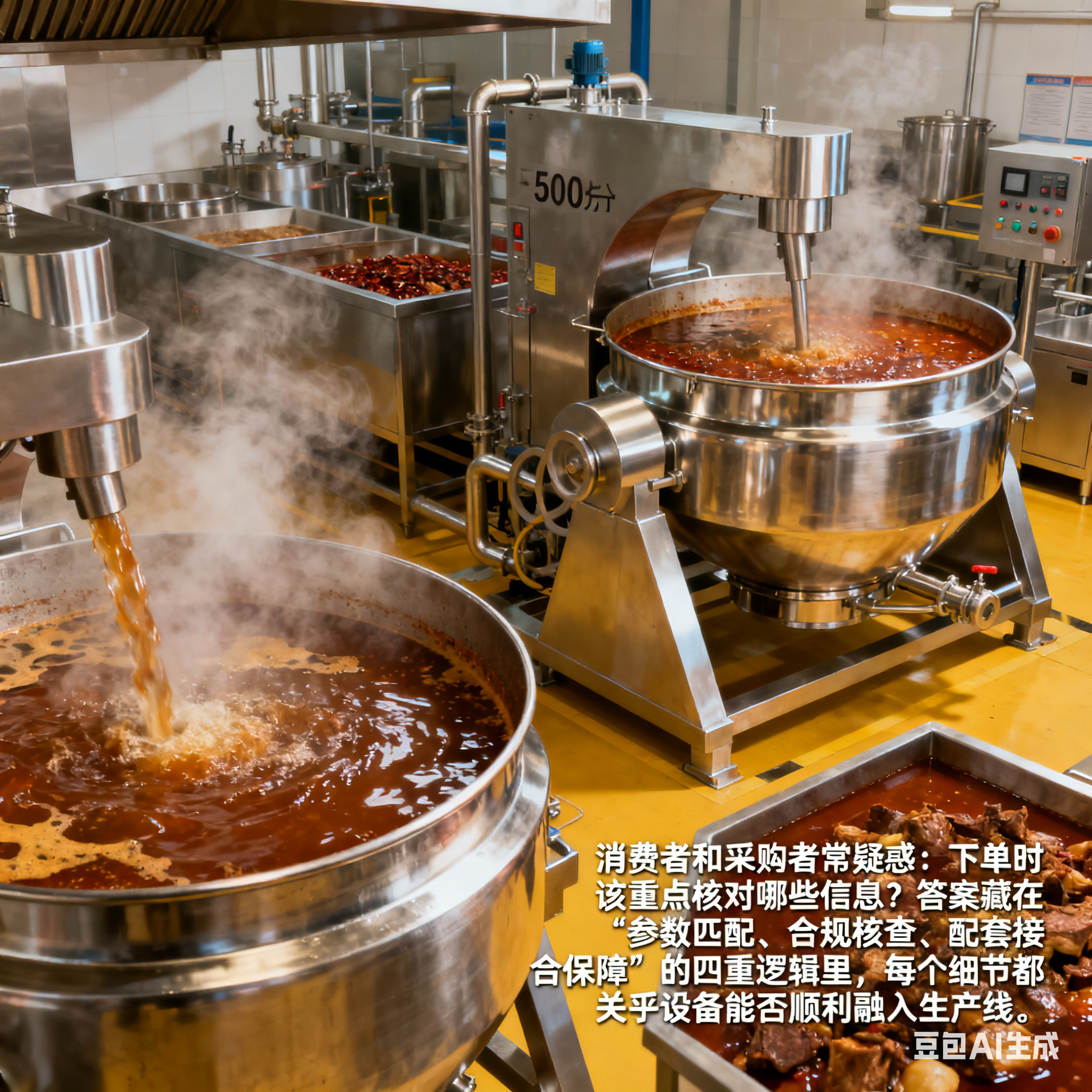 500 升夾層鍋生產(chǎn)線，下單前要知道什么？(圖1)