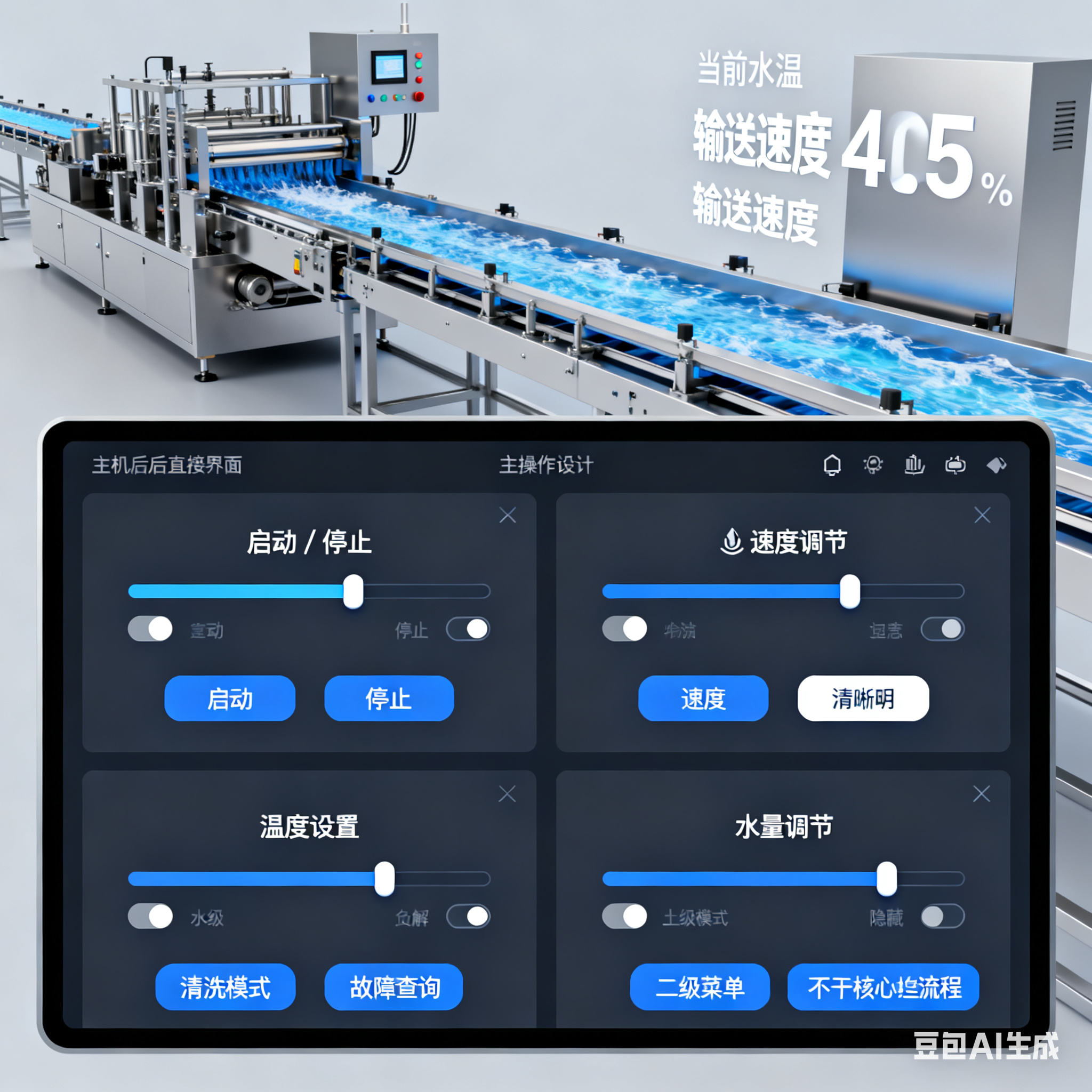 雞爪連續(xù)式化冰流水線，傻瓜式界面能操控嗎？(圖2)