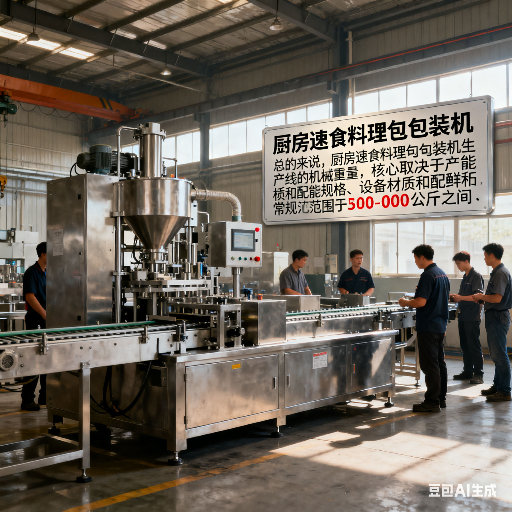 廚房速食料理包包裝機生產線，機械重量多少？(圖6)