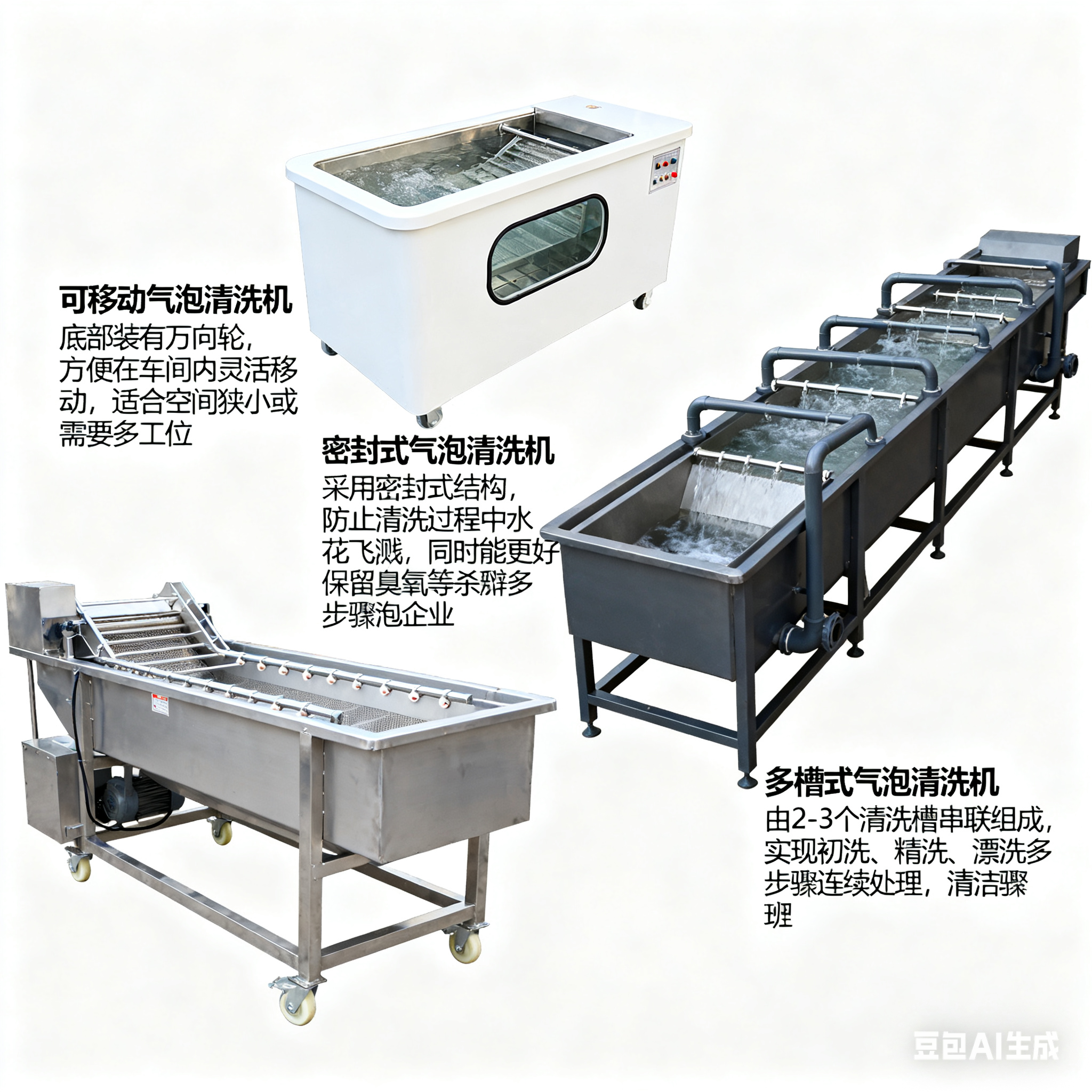 全自動果蔬氣泡清洗機，有哪些種類？(圖6)