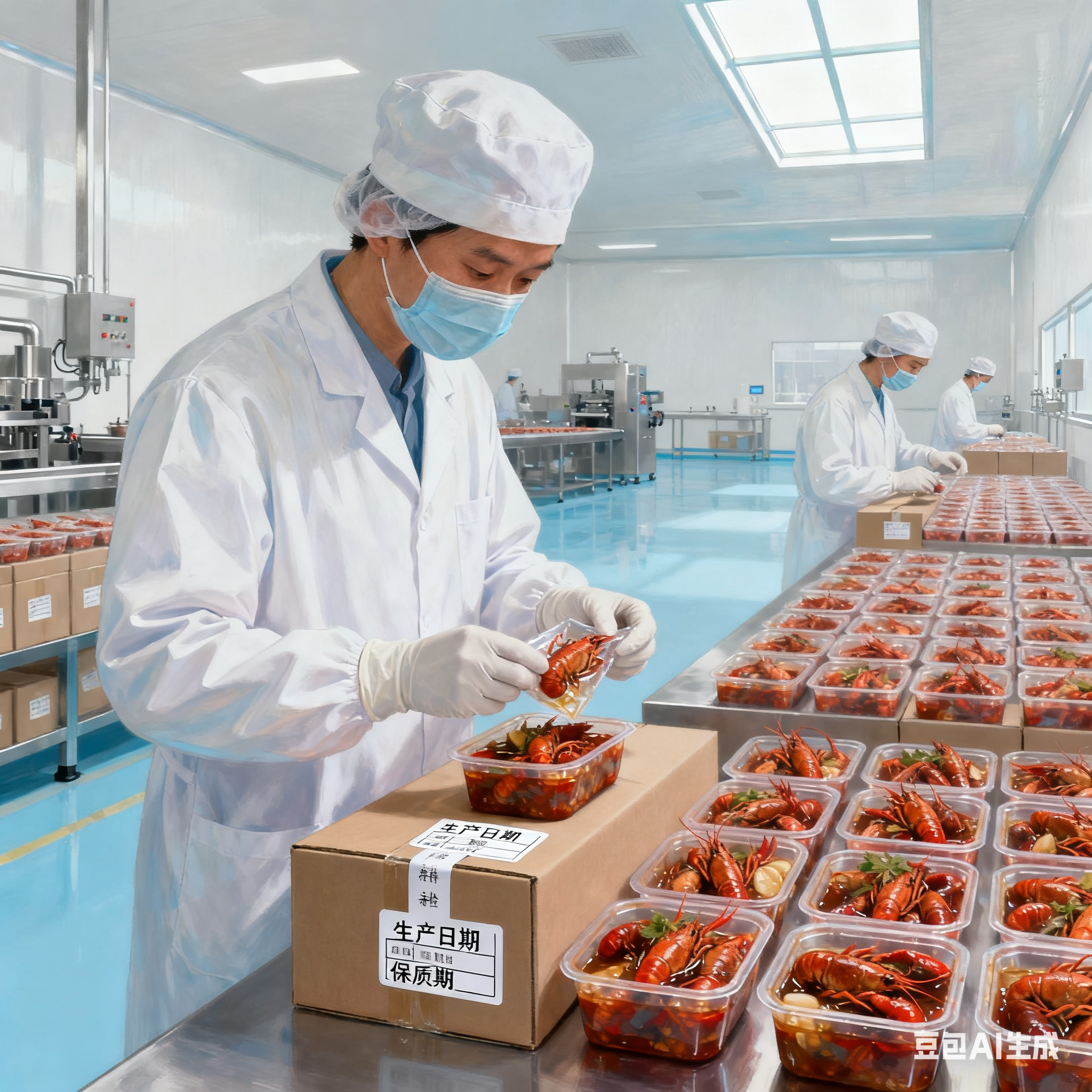 即食小龍蝦漂燙線：預(yù)制菜如何新鮮出爐？(圖6)