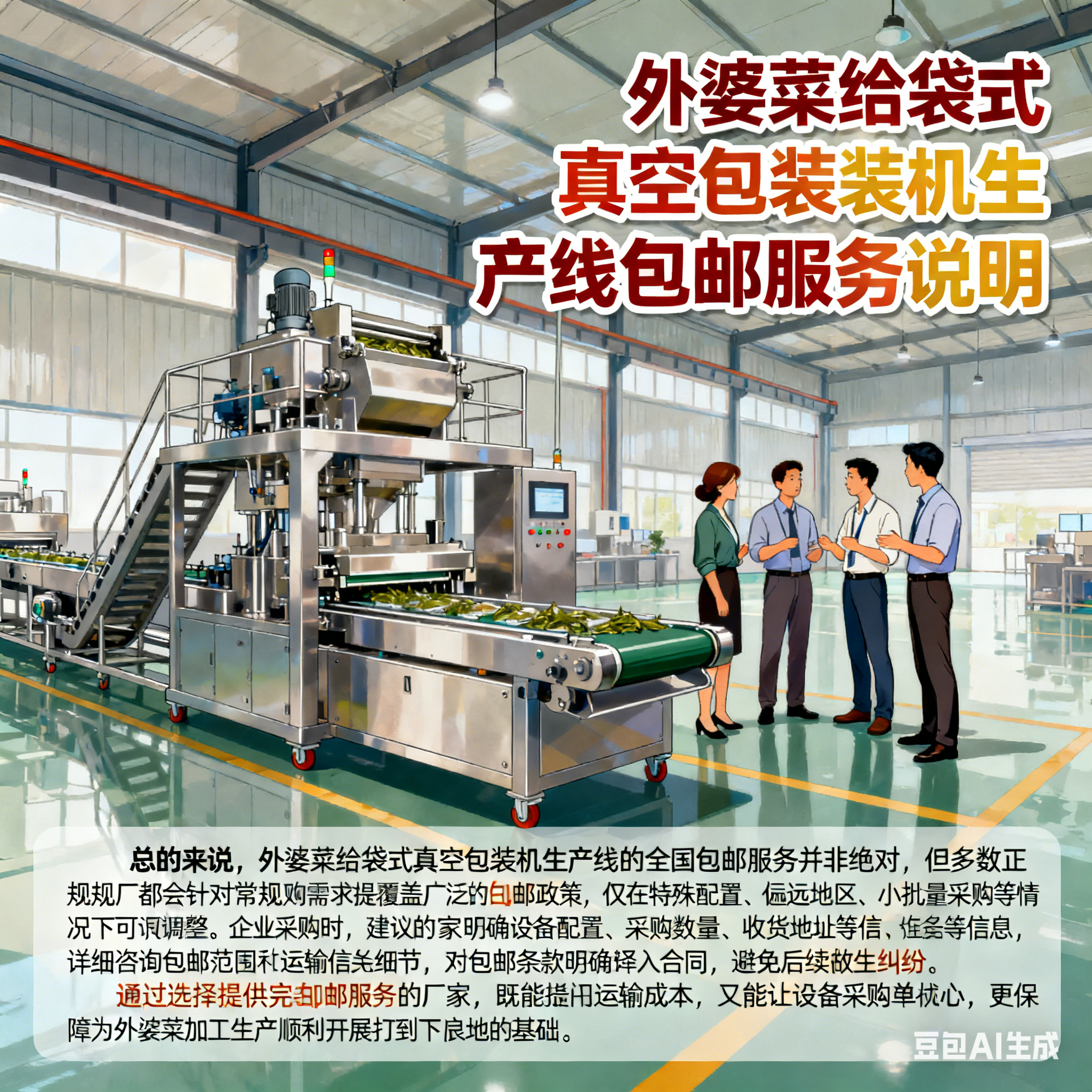 外婆菜給袋式真空包裝機(jī)生產(chǎn)線，全國包郵嗎？(圖6)