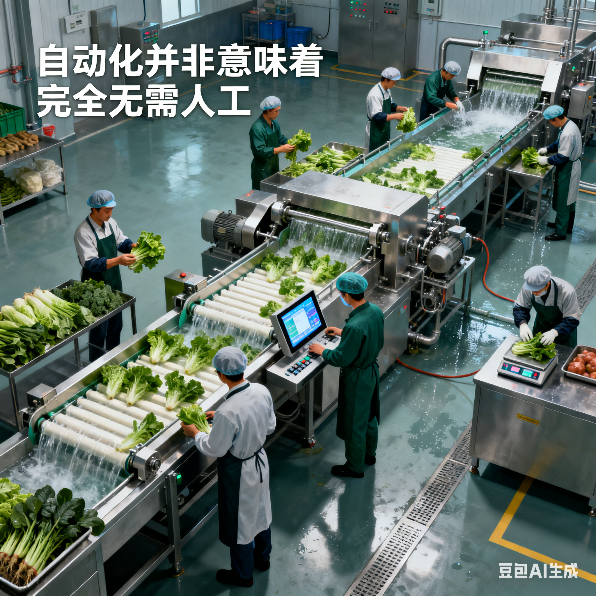 全自動葉菜凈菜生產(chǎn)線，自動化程度高嗎？(圖6)
