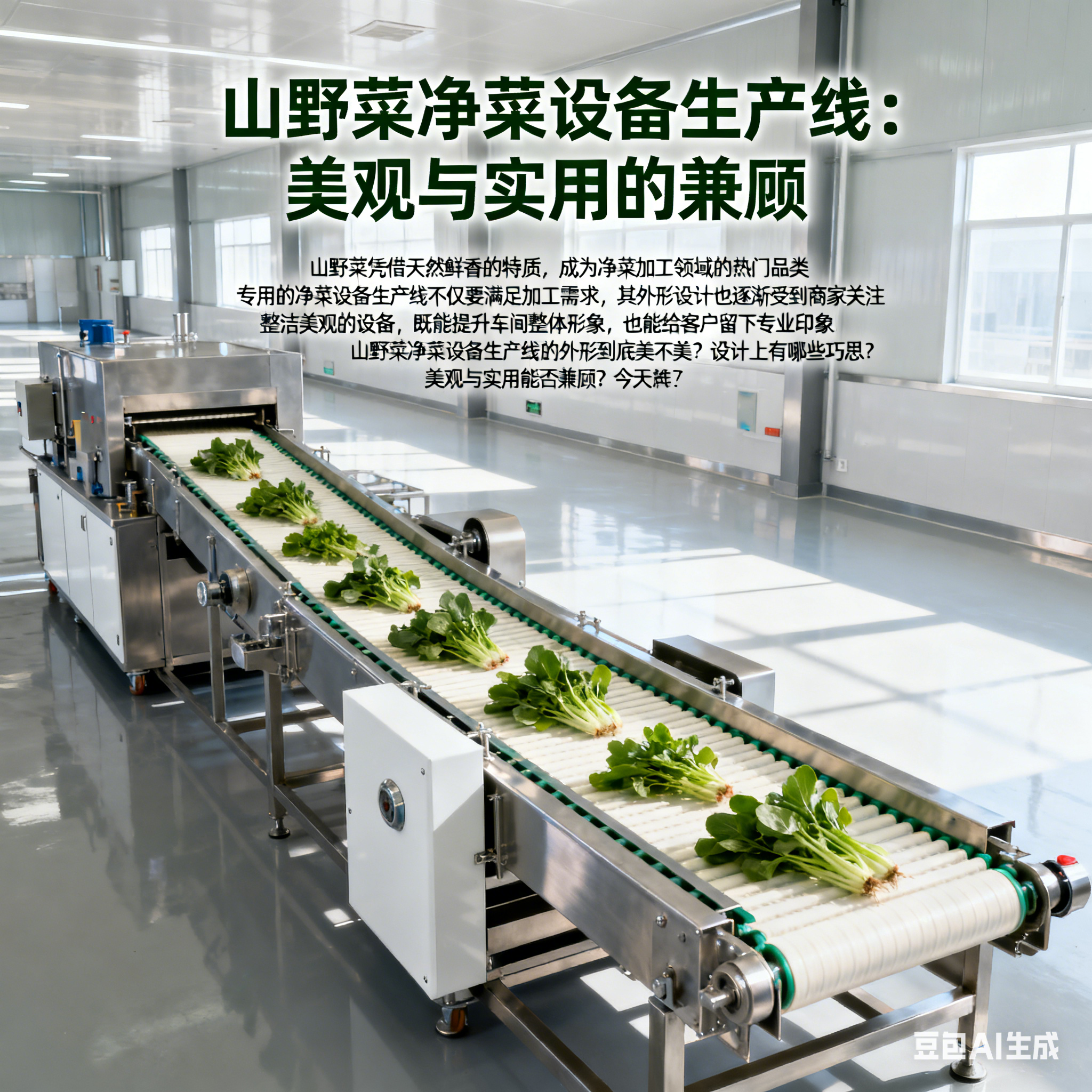 山野菜凈菜設(shè)備生產(chǎn)線，外形美觀嗎？(圖1)