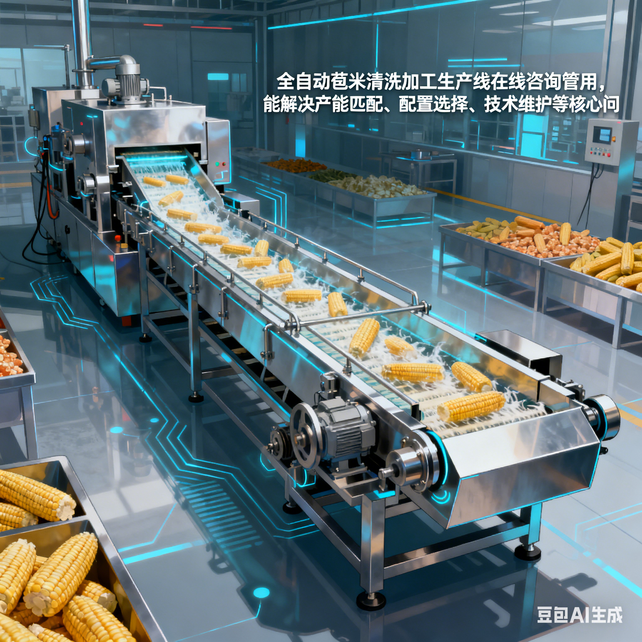 全自動苞米清洗加工生產線，在線咨詢管用嗎？(圖5)