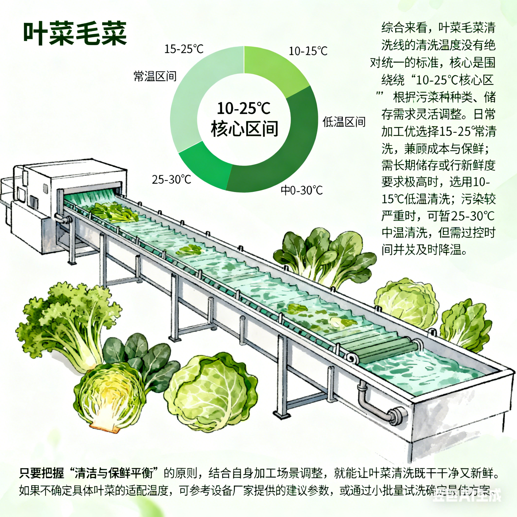 葉菜毛菜清洗線(xiàn)，清洗溫度選多少合適？(圖6)