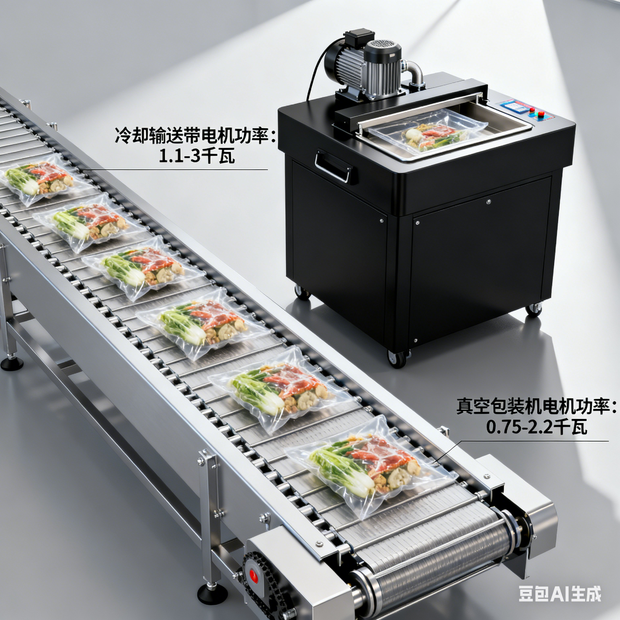 中央廚房預(yù)制菜加工流水線，電機(jī)功率多大？(圖3)