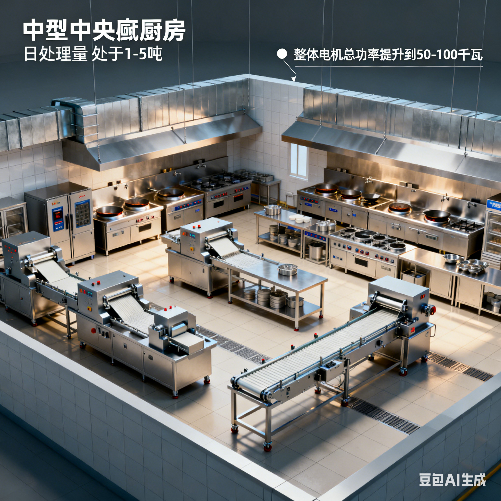 中央廚房預(yù)制菜加工流水線，電機(jī)功率多大？(圖4)