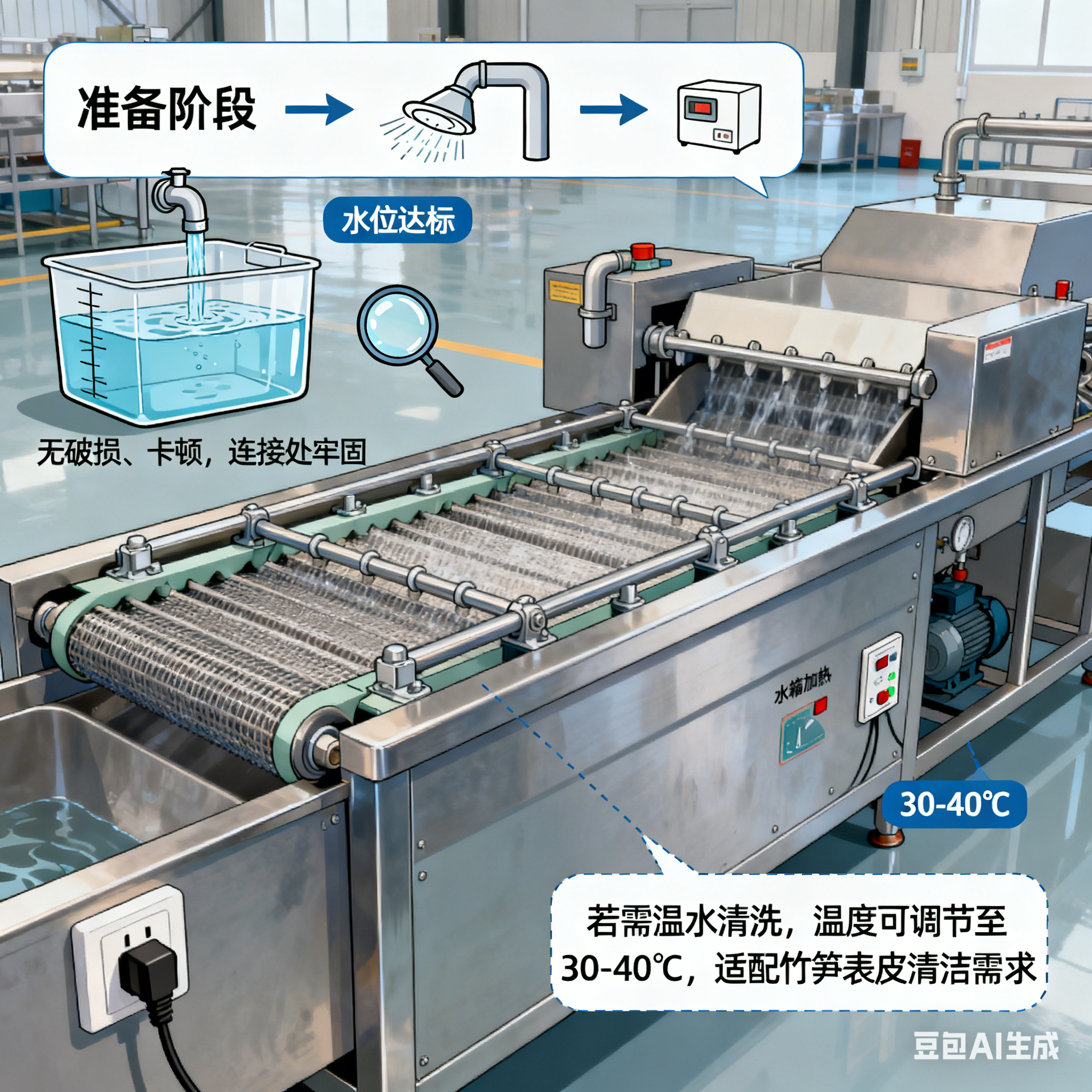 噴淋式竹筍氣泡清洗設(shè)備，操作真的簡單嗎(圖2)