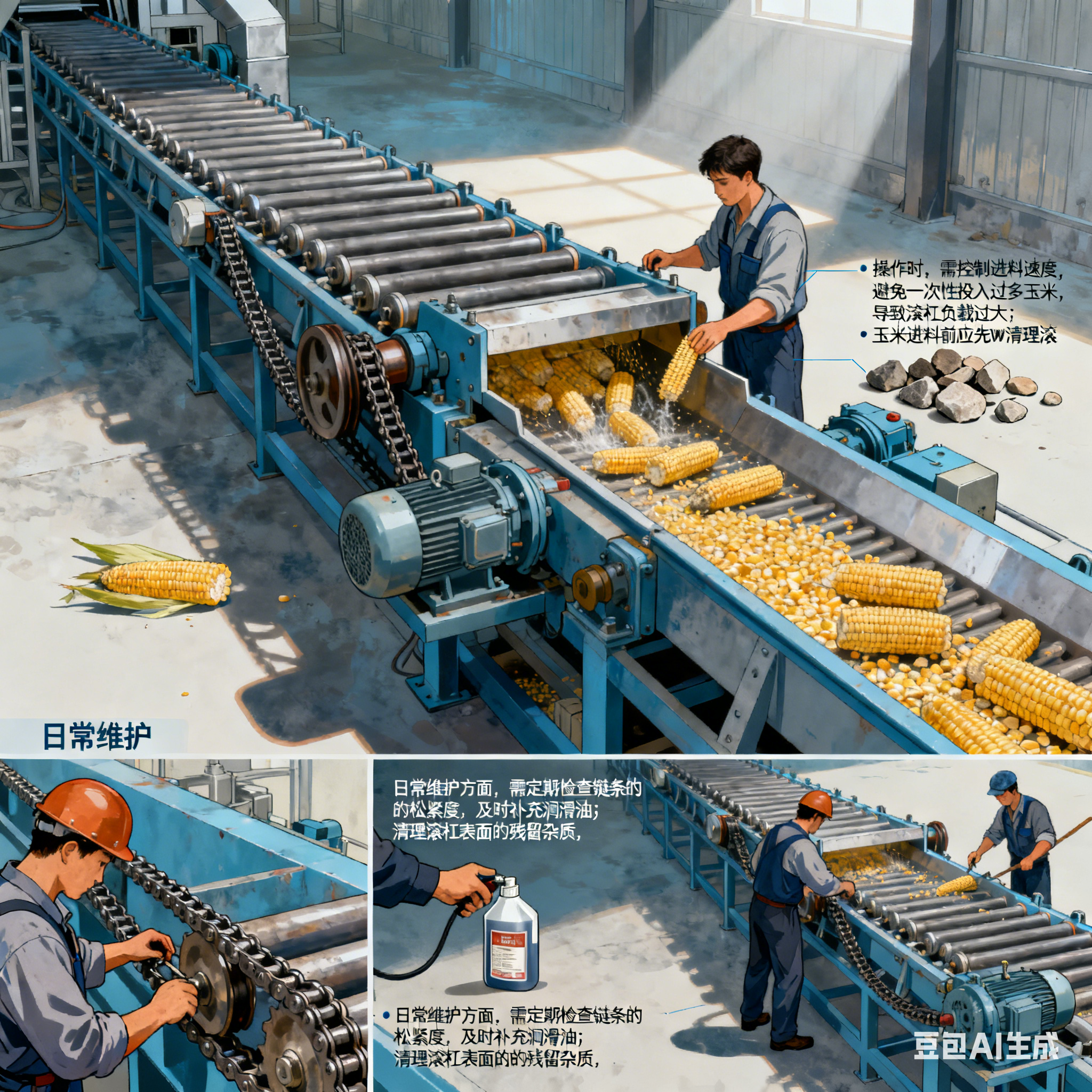 滾杠式玉米清洗生產(chǎn)線，運(yùn)行夠穩(wěn)定嗎？(圖4)