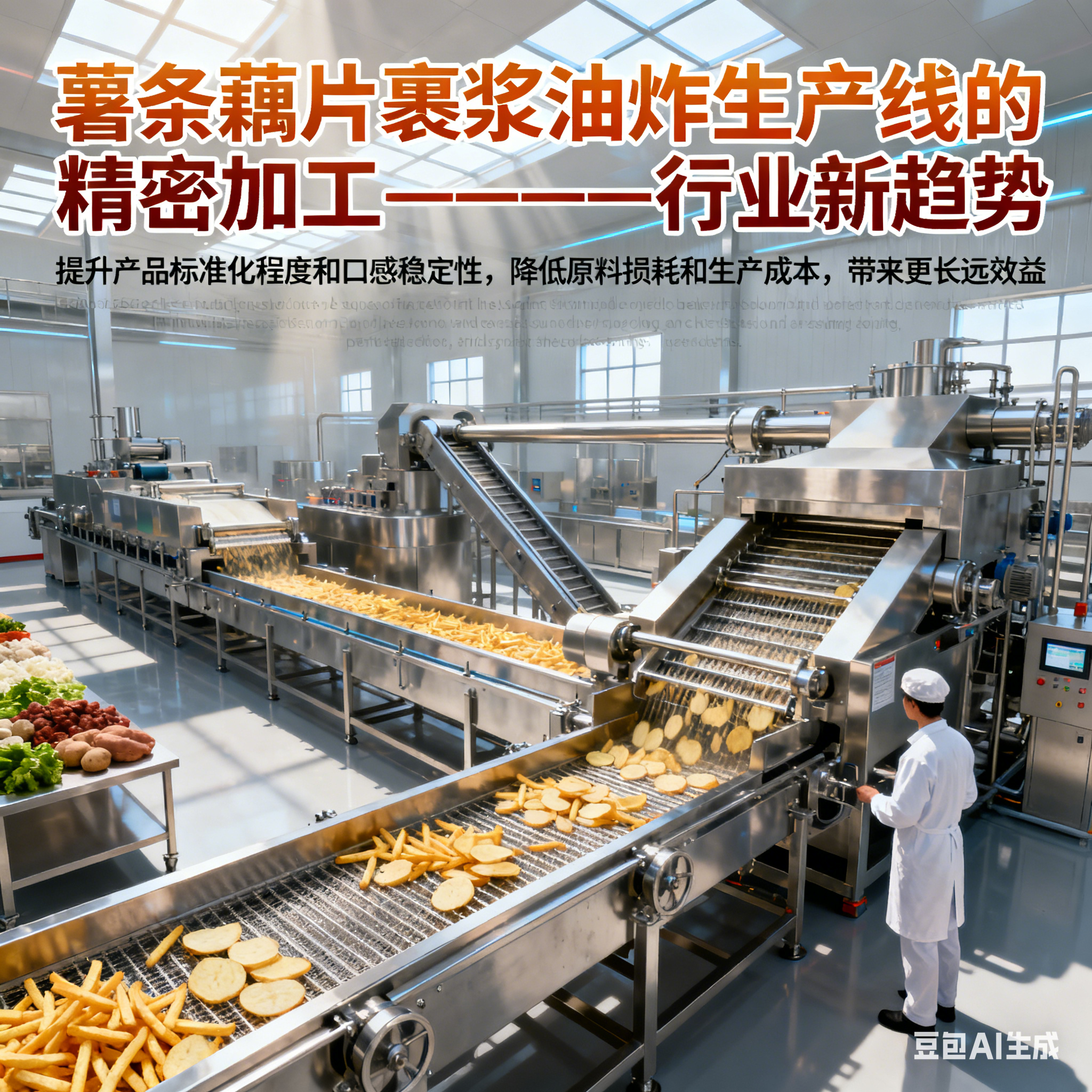 薯?xiàng)l藕片裹漿油炸生產(chǎn)線如何精密加工？(圖6)