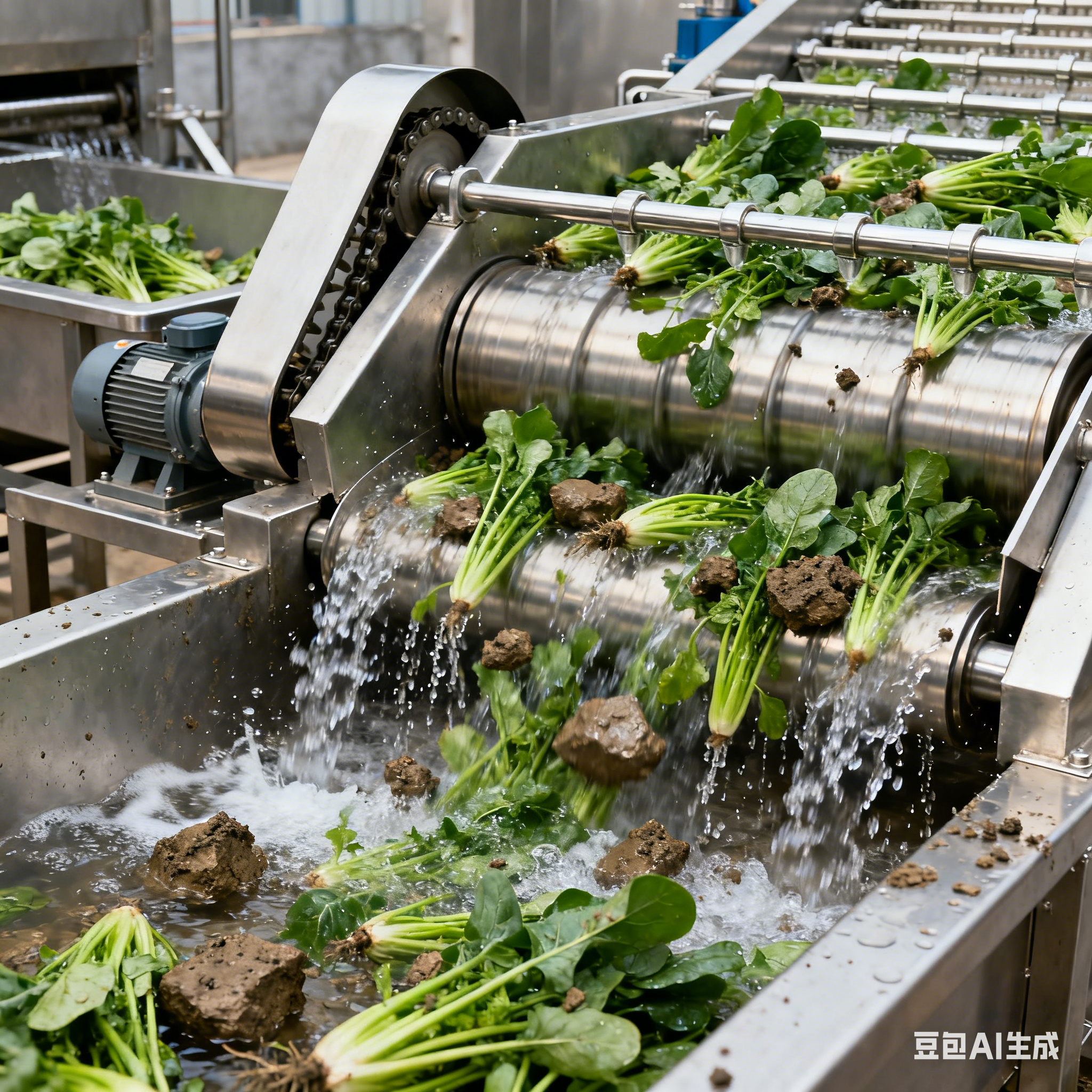 全自動山野菜清洗漂燙加工流水線核心配置(圖2)
