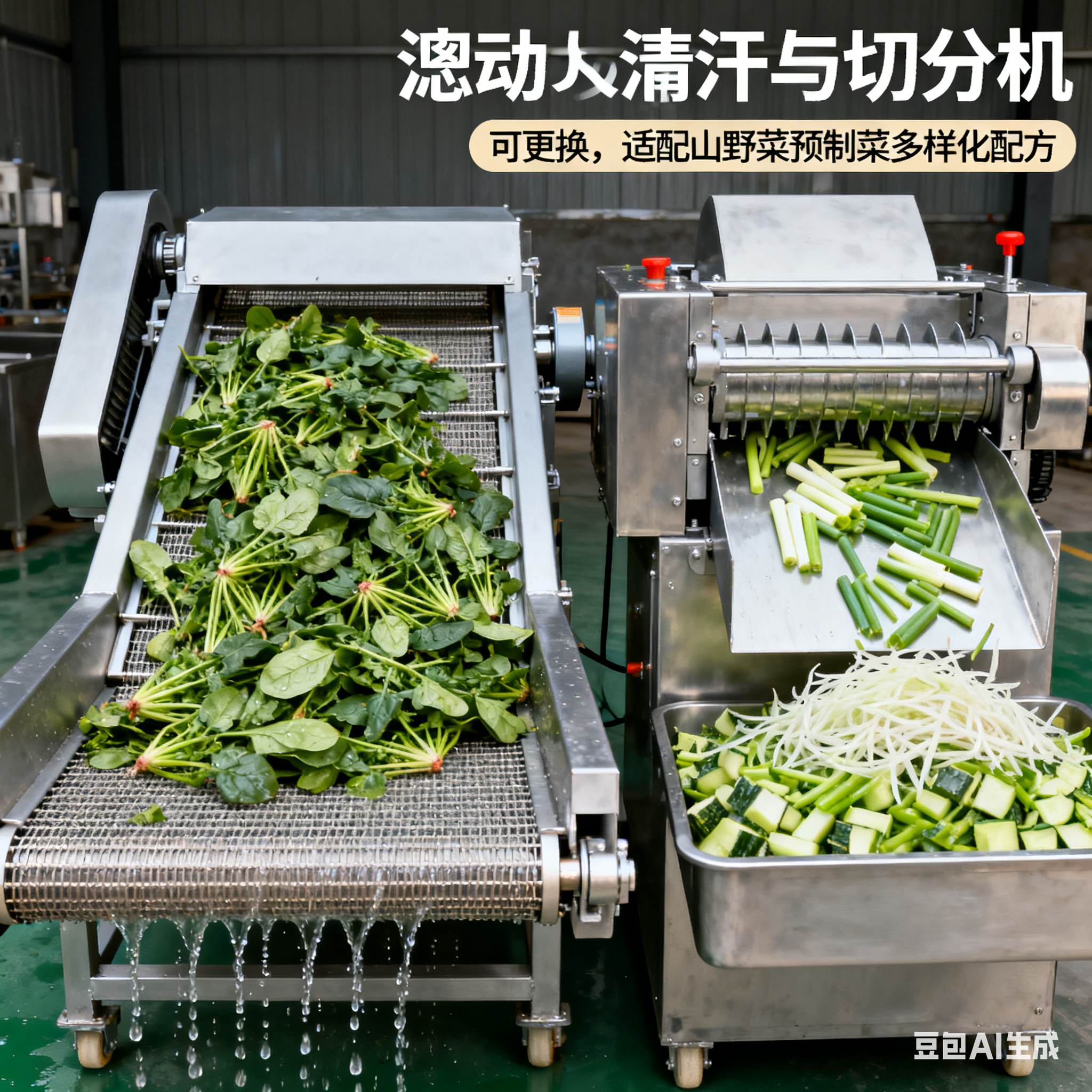 全自動山野菜清洗漂燙加工流水線核心配置(圖3)