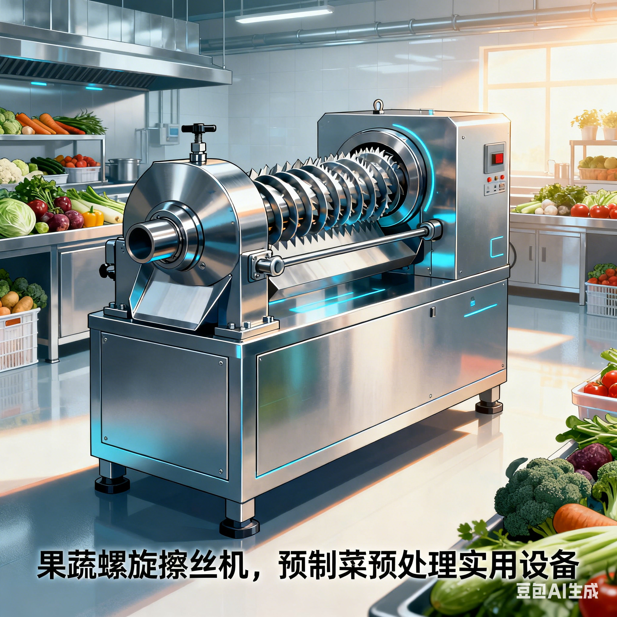 預(yù)制菜加工常用的果蔬螺旋擦絲機(jī)，原理是什么？(圖5)