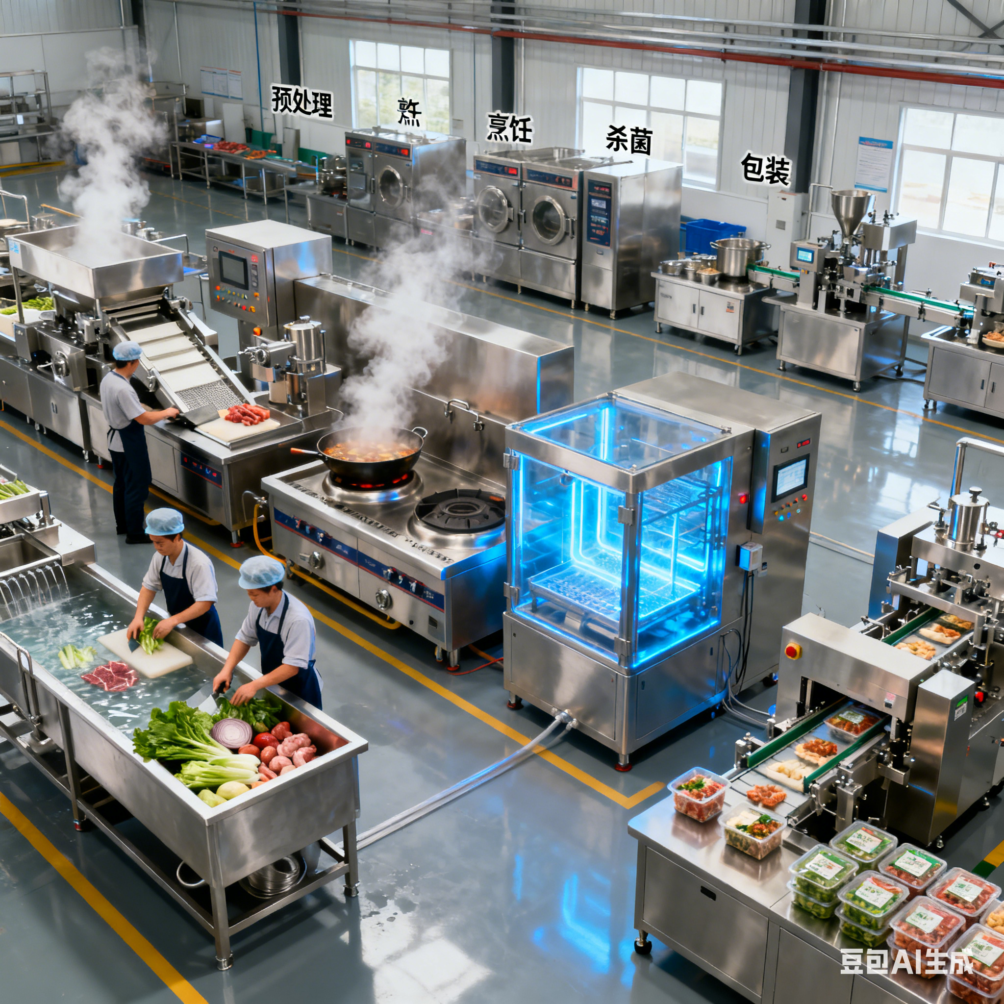 預(yù)制菜加工設(shè)備由哪些部分組成？全套設(shè)備詳解(圖1)