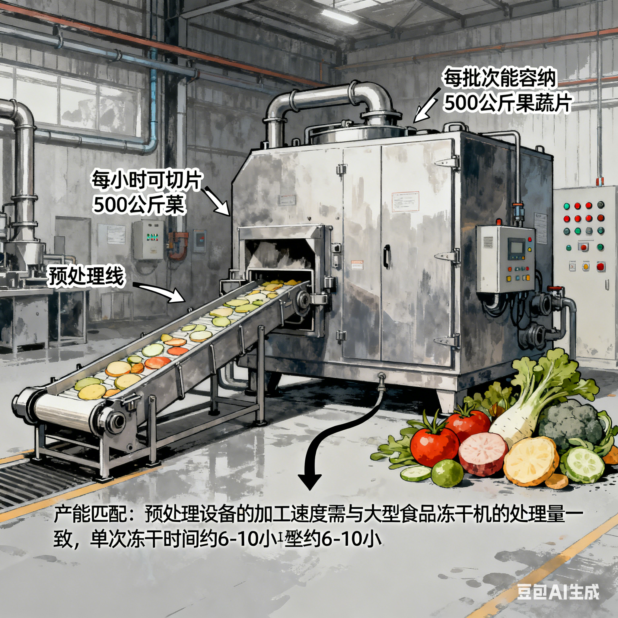 果蔬脆片凍干生產(chǎn)線與大型食品凍干機有何關聯(lián)？如何適配生產(chǎn)？(圖4)