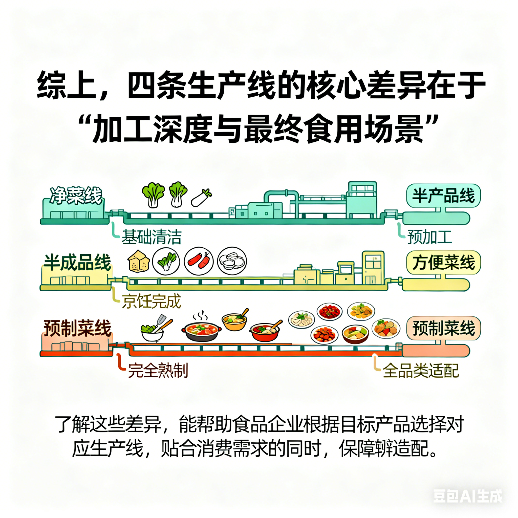 預(yù)制菜、方便菜、半成品菜、凈菜生產(chǎn)線有何不同？(圖5)