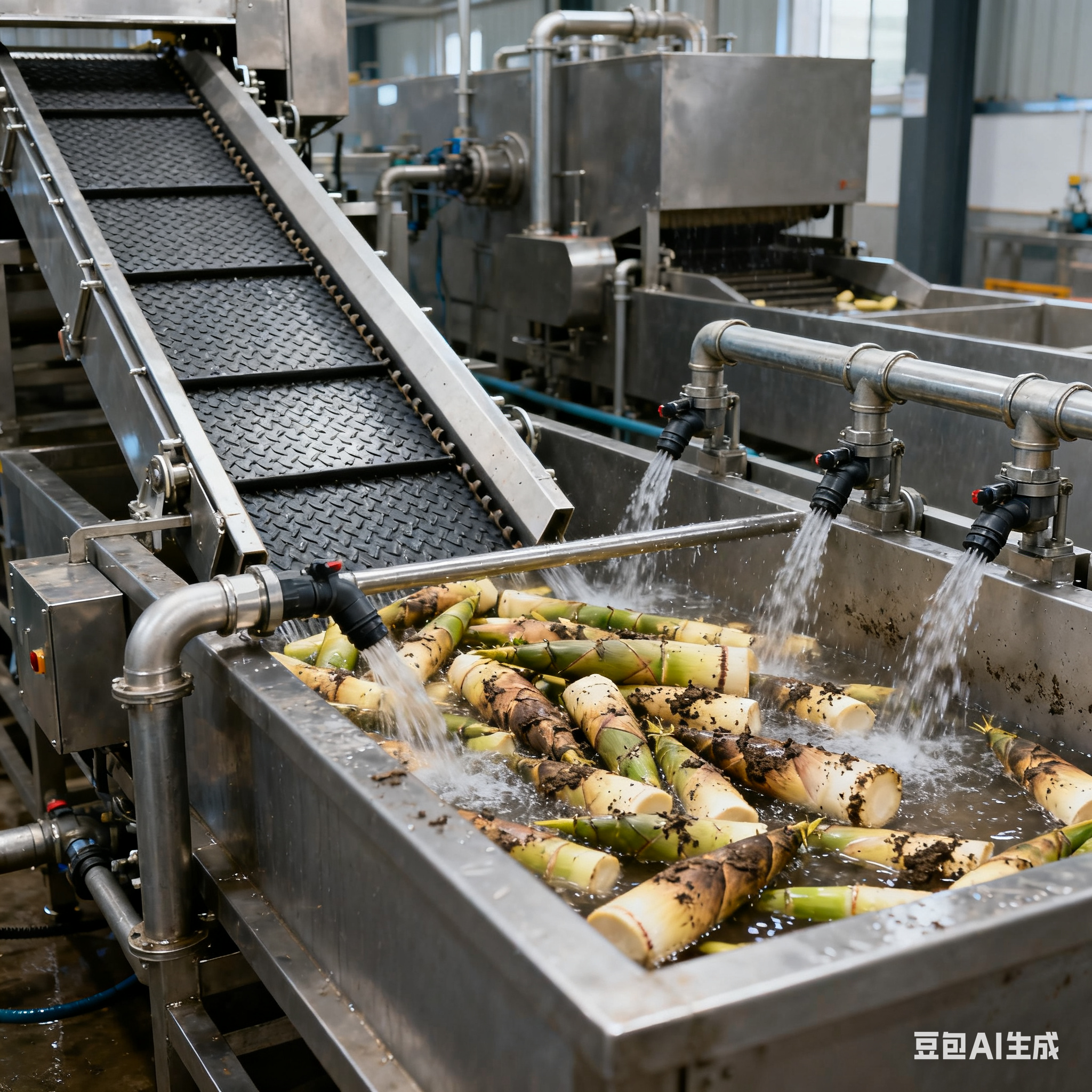 噴淋式竹筍氣泡清洗設(shè)備生產(chǎn)線有哪些特點(diǎn)？如何運(yùn)作？(圖2)