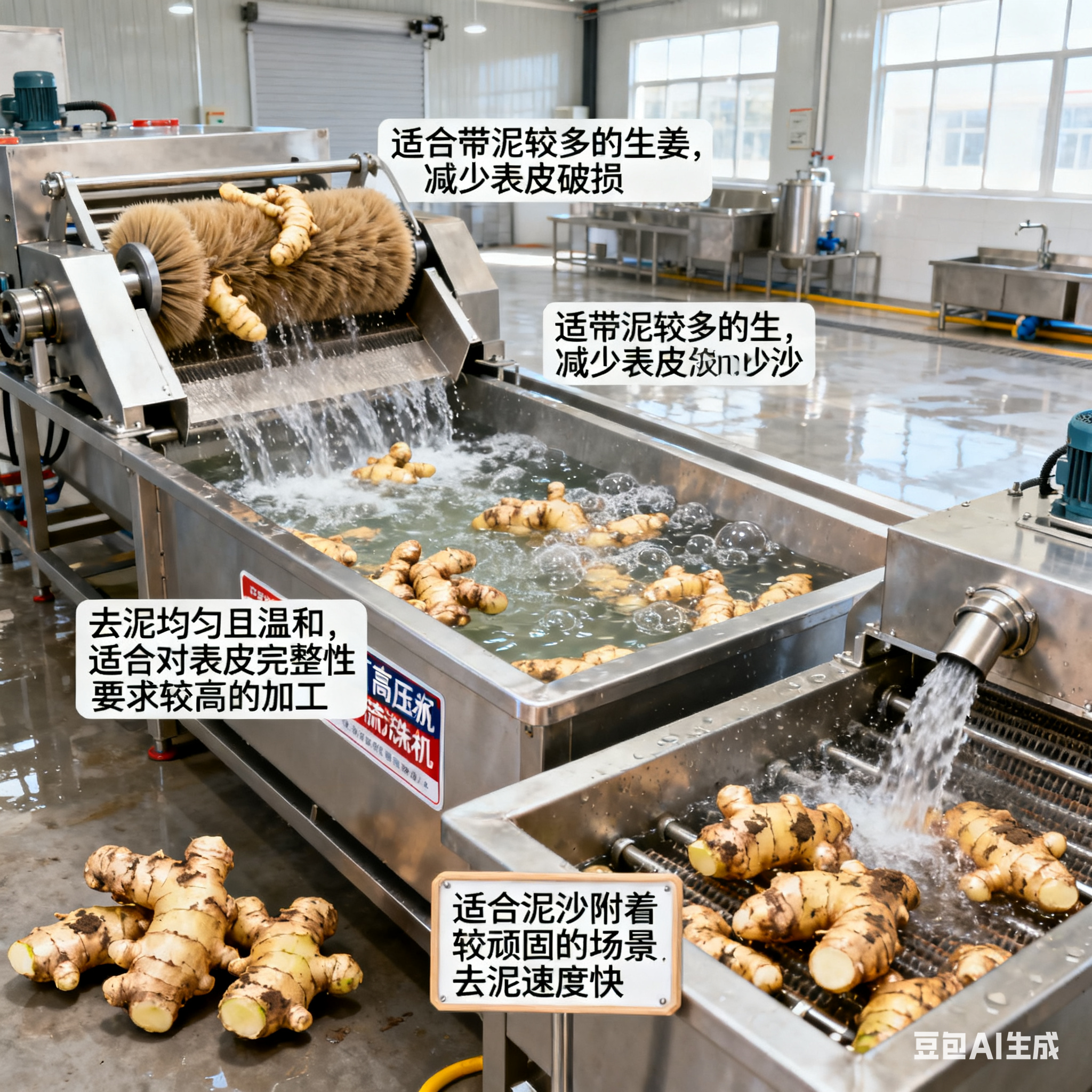 生姜去泥設備生產線，該如何選型與布局？(圖3)