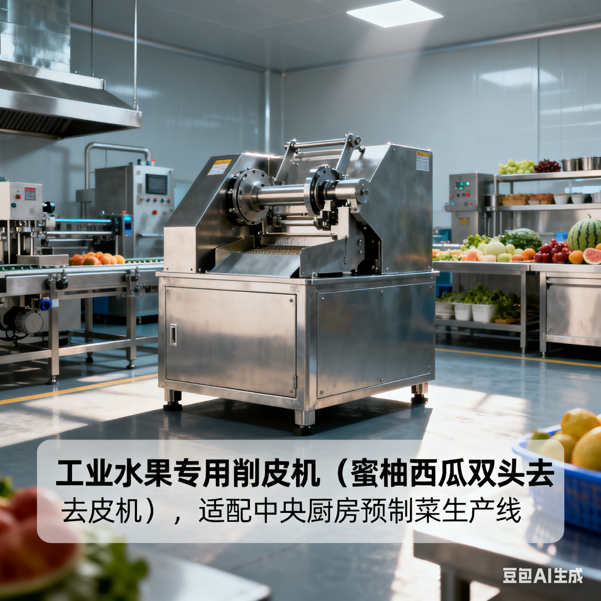 工業(yè)水果專用削皮機(jī)（蜜柚西瓜雙頭去皮機(jī)），如何適配中央廚房預(yù)制菜生產(chǎn)線？(圖8)
