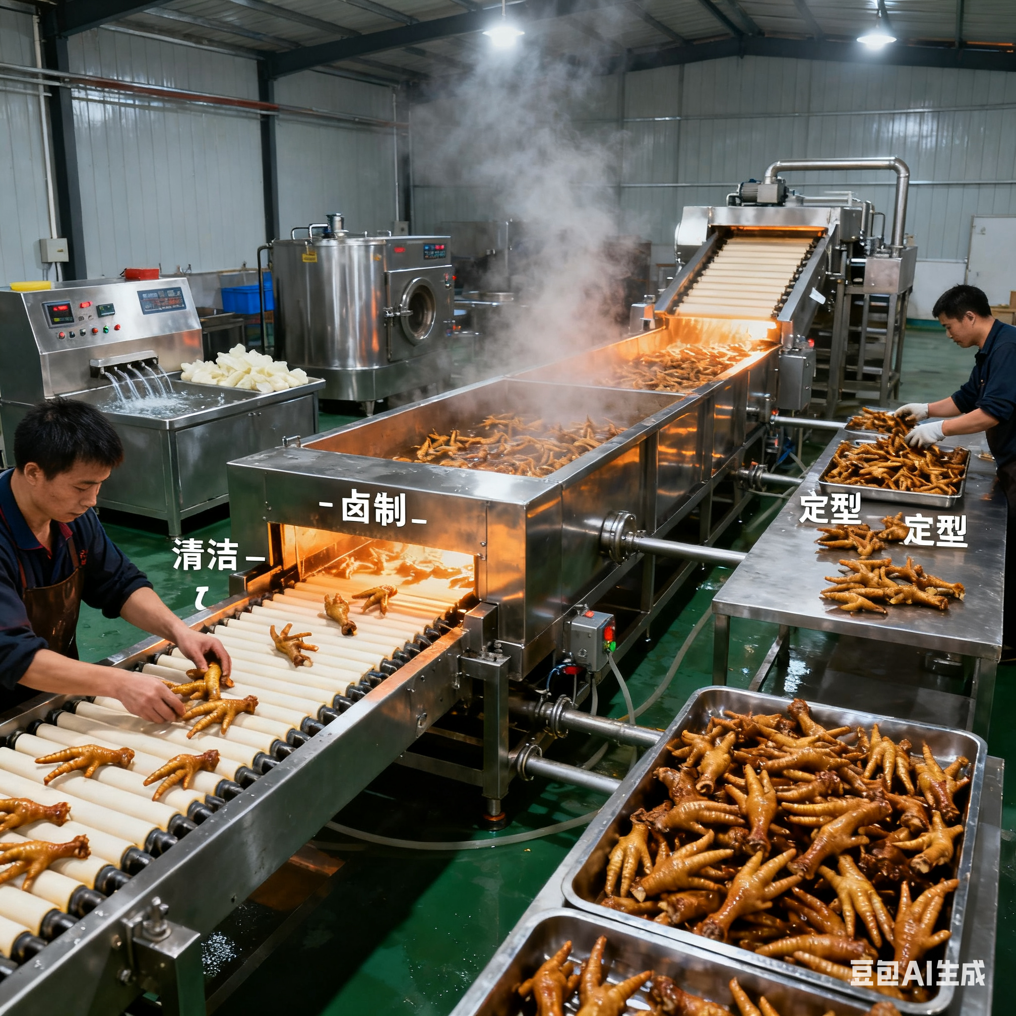 預(yù)制菜分揀線、雞爪鹵制生產(chǎn)流水線及流水線殺豬分別包含哪些核心設(shè)備(圖3)