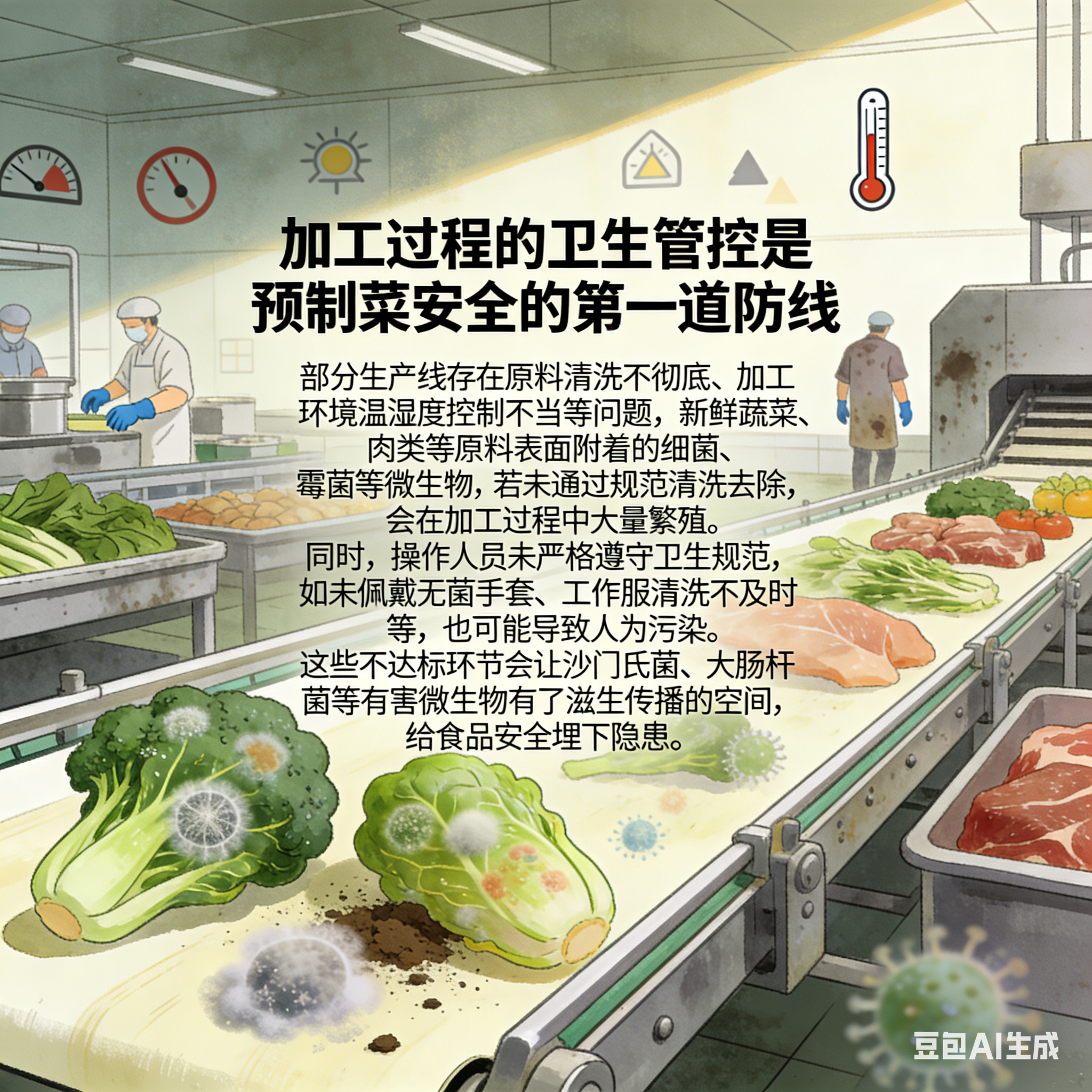 預(yù)制菜生產(chǎn)線衛(wèi)生安全：加工不達(dá)標(biāo)與設(shè)備清潔難題會(huì)引發(fā)微生物污染嗎？(圖2)