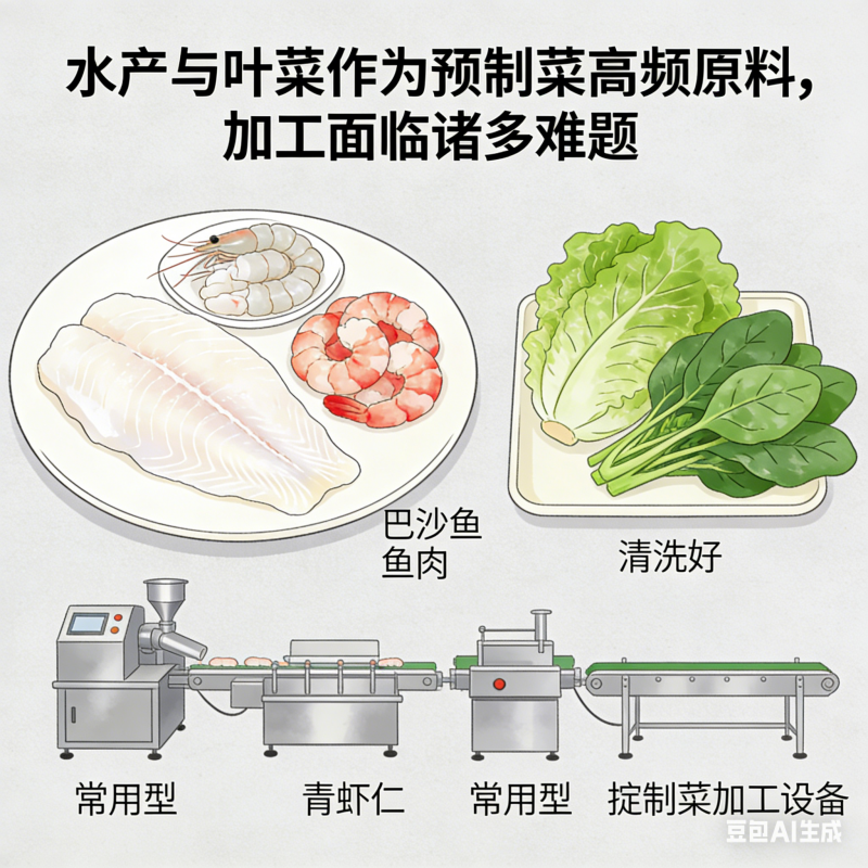 預(yù)制菜生產(chǎn)線設(shè)備細(xì)分不足，缺乏水產(chǎn)、葉菜專用設(shè)備會(huì)有影響嗎？(圖1)